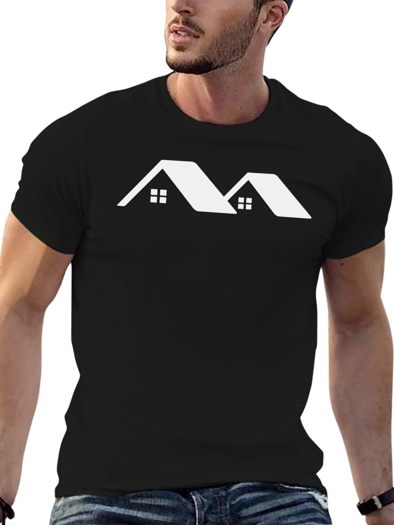 Modern Two House Tee - Black T-Shirt Home Design