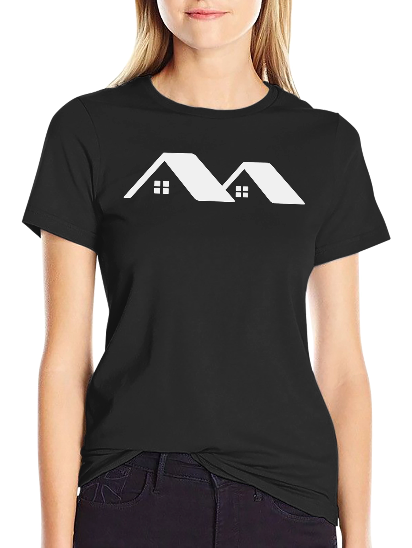 Modern Two House Tee - Black T-Shirt Home Design