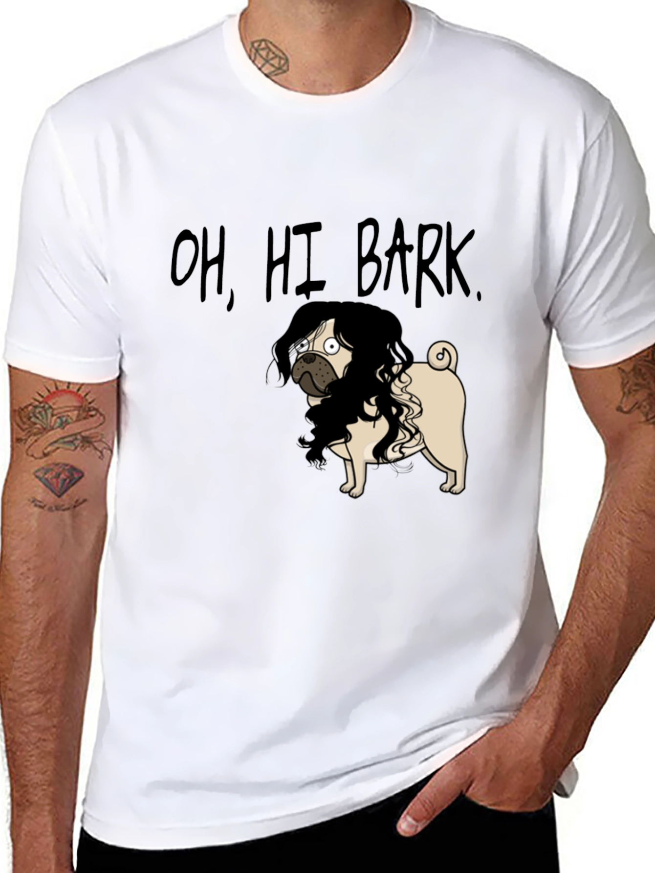 Oh Hi Bark! Funny Pug T-Shirt