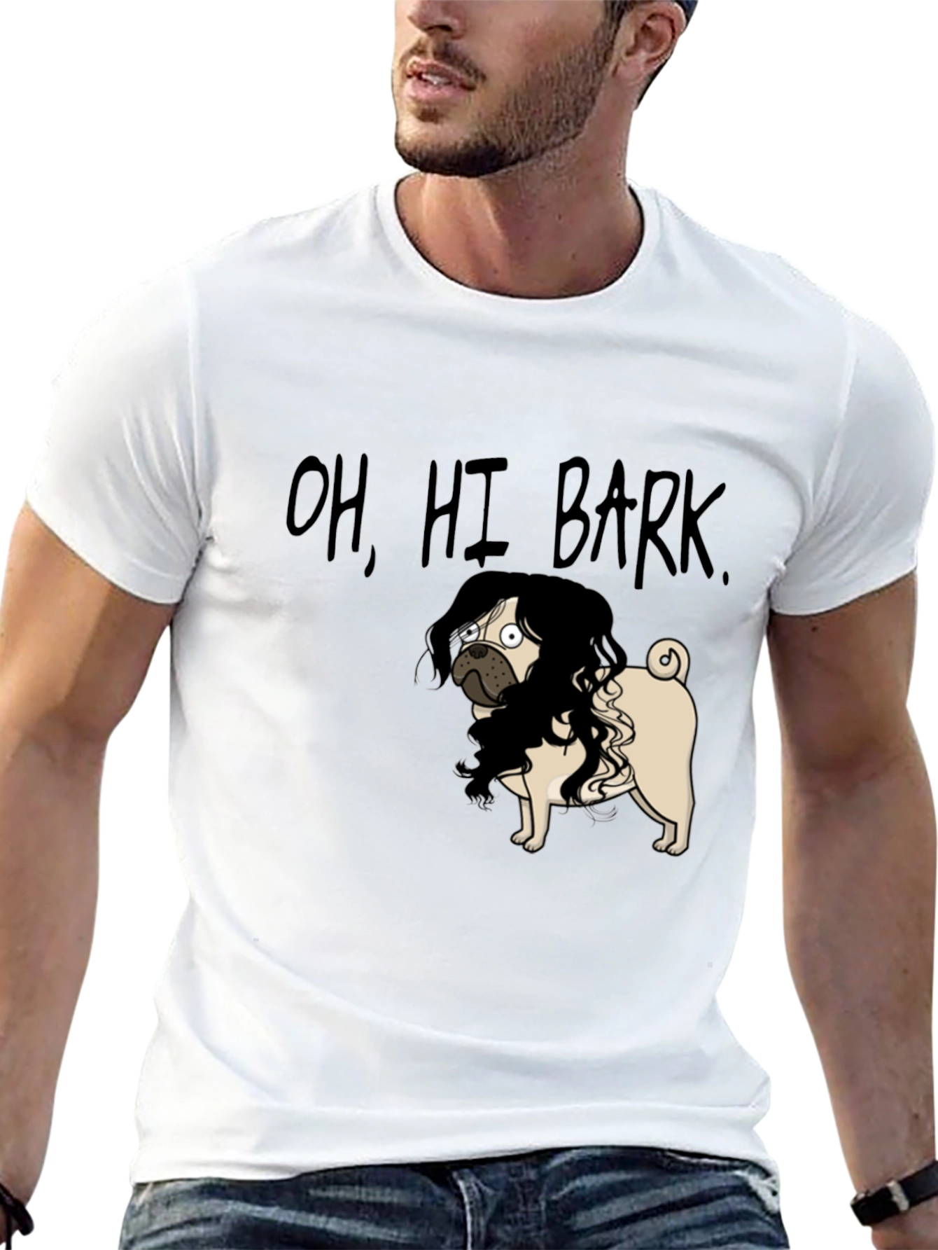 Oh Hi Bark! Funny Pug T-Shirt