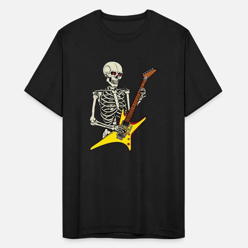 skull playing guitar