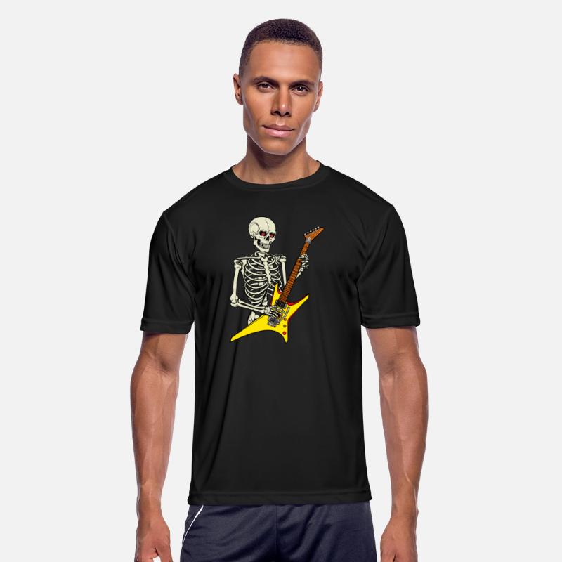 skull playing guitar