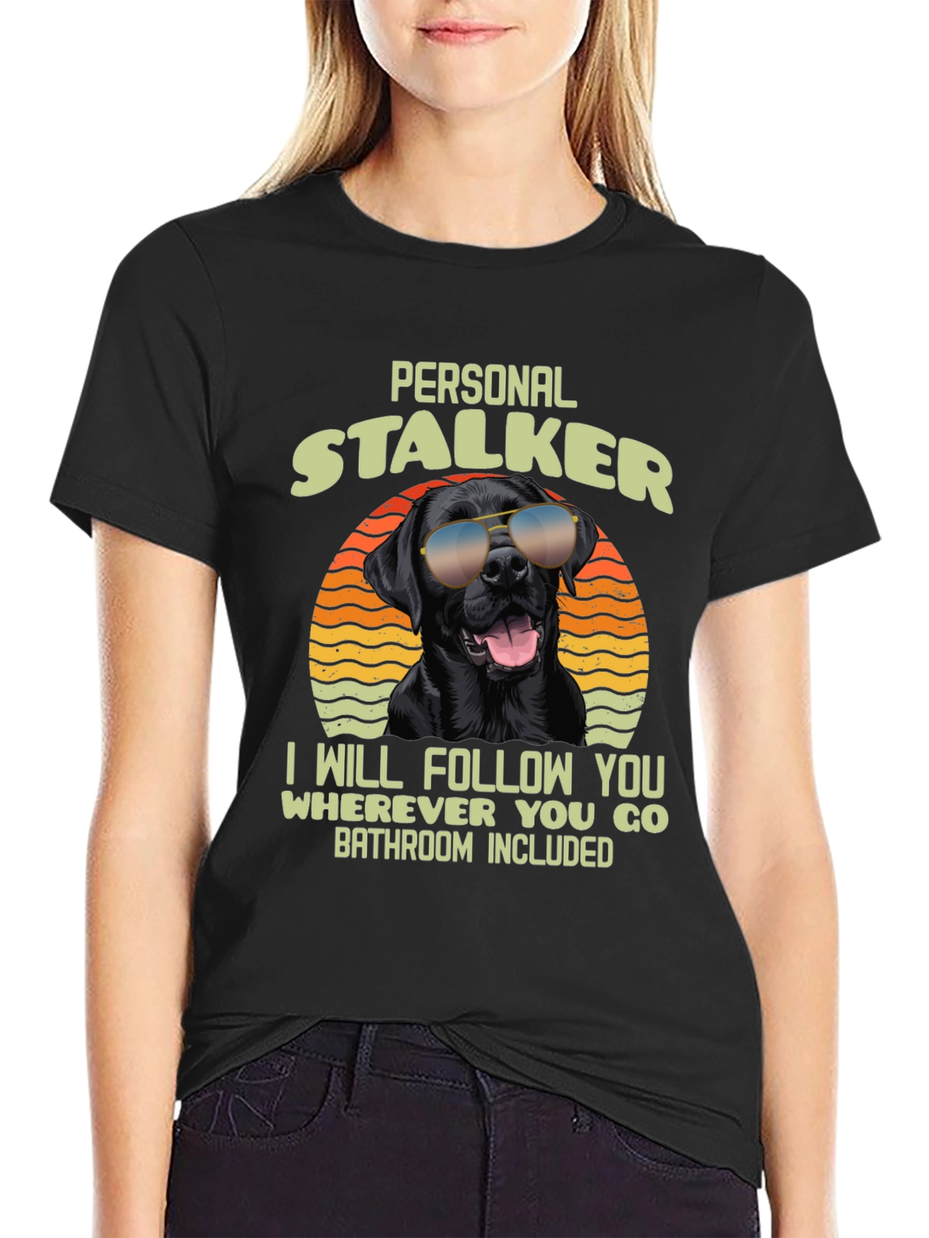 Personal Stalker Dog Graphic T-Shirt