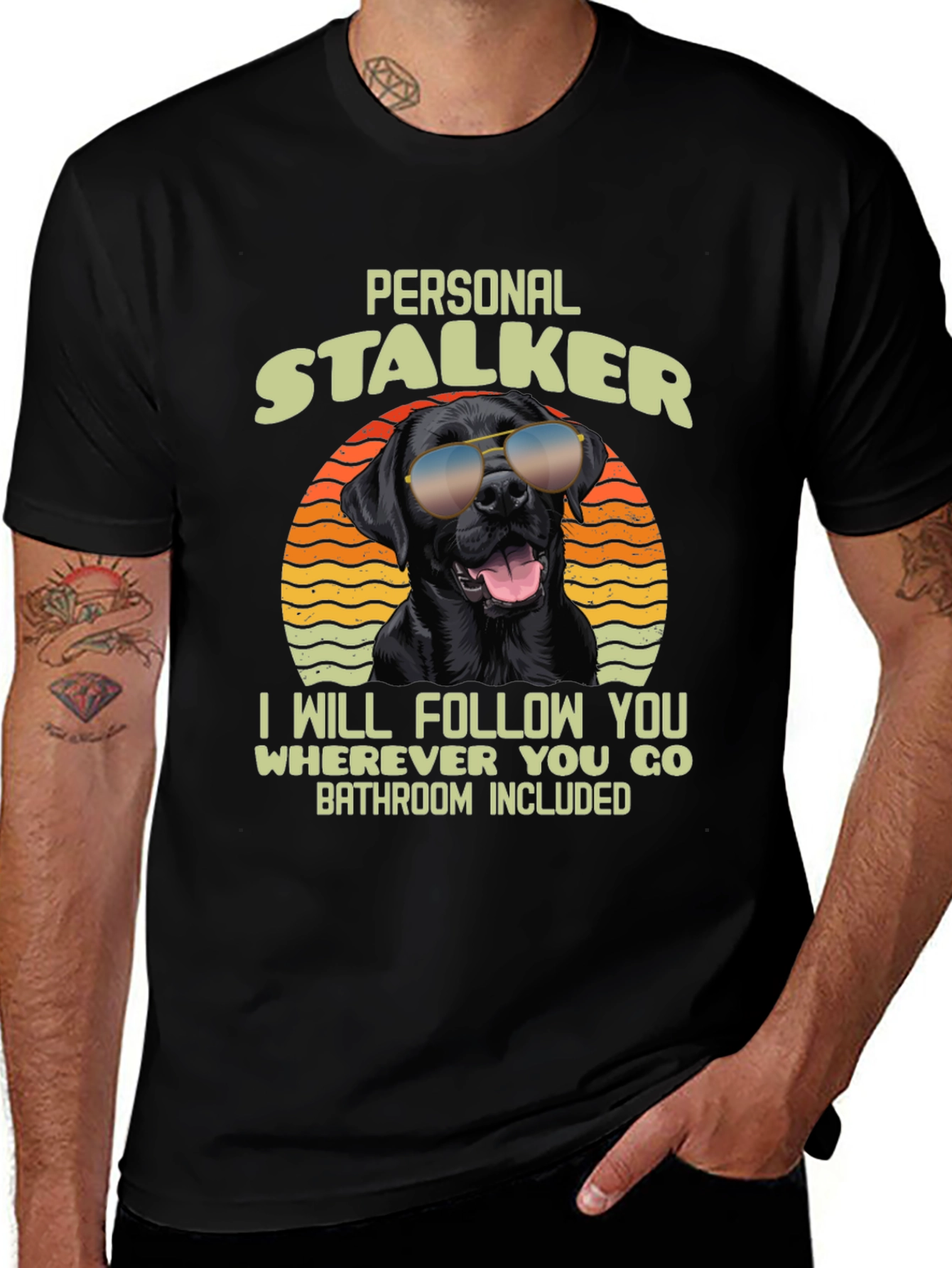 Personal Stalker Dog Graphic T-Shirt