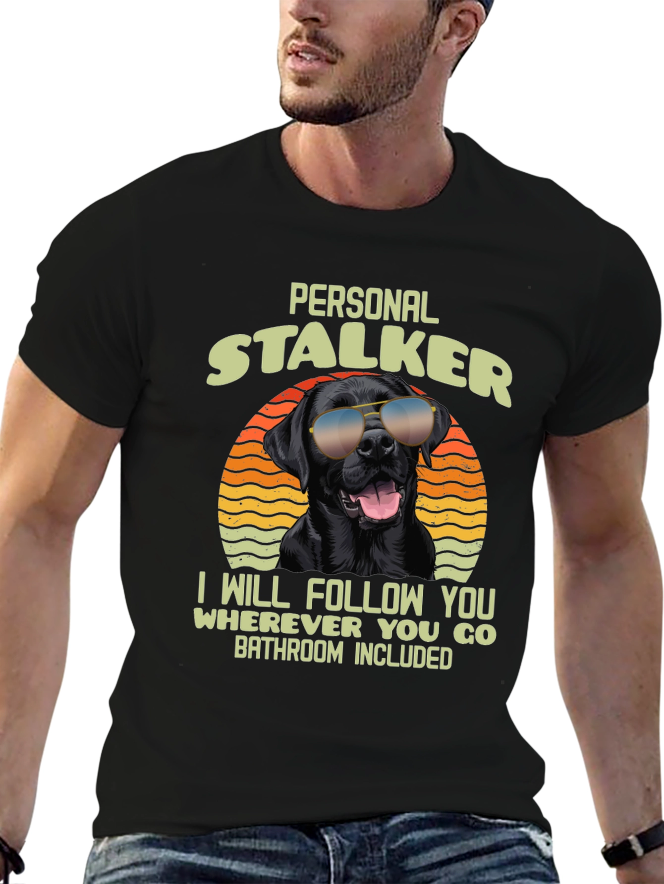 Personal Stalker Dog Graphic T-Shirt
