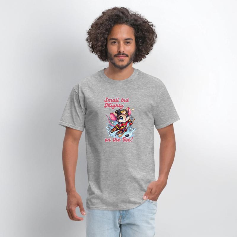 Small But Mighty Hockey Mouse Cute Sports Design