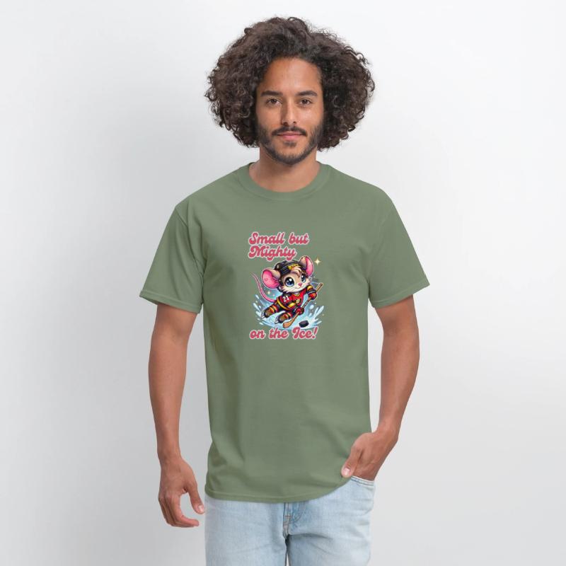 Small But Mighty Hockey Mouse Cute Sports Design