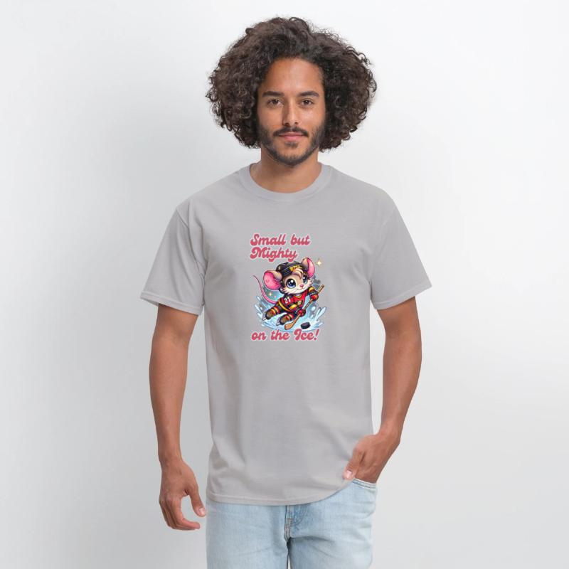 Small But Mighty Hockey Mouse Cute Sports Design
