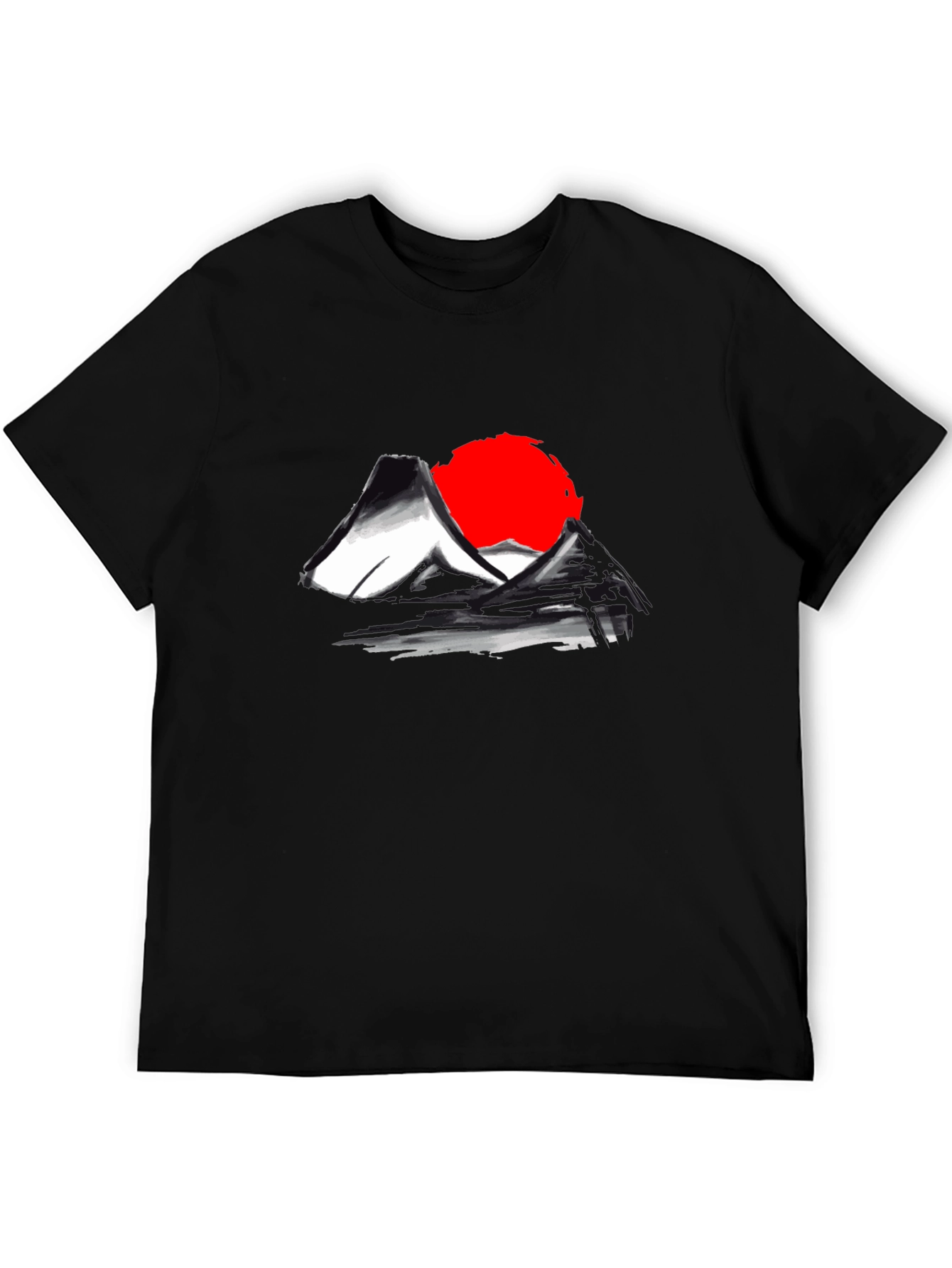 Japanese Mt. Fuji Rising Sun Graphic T-Shirt