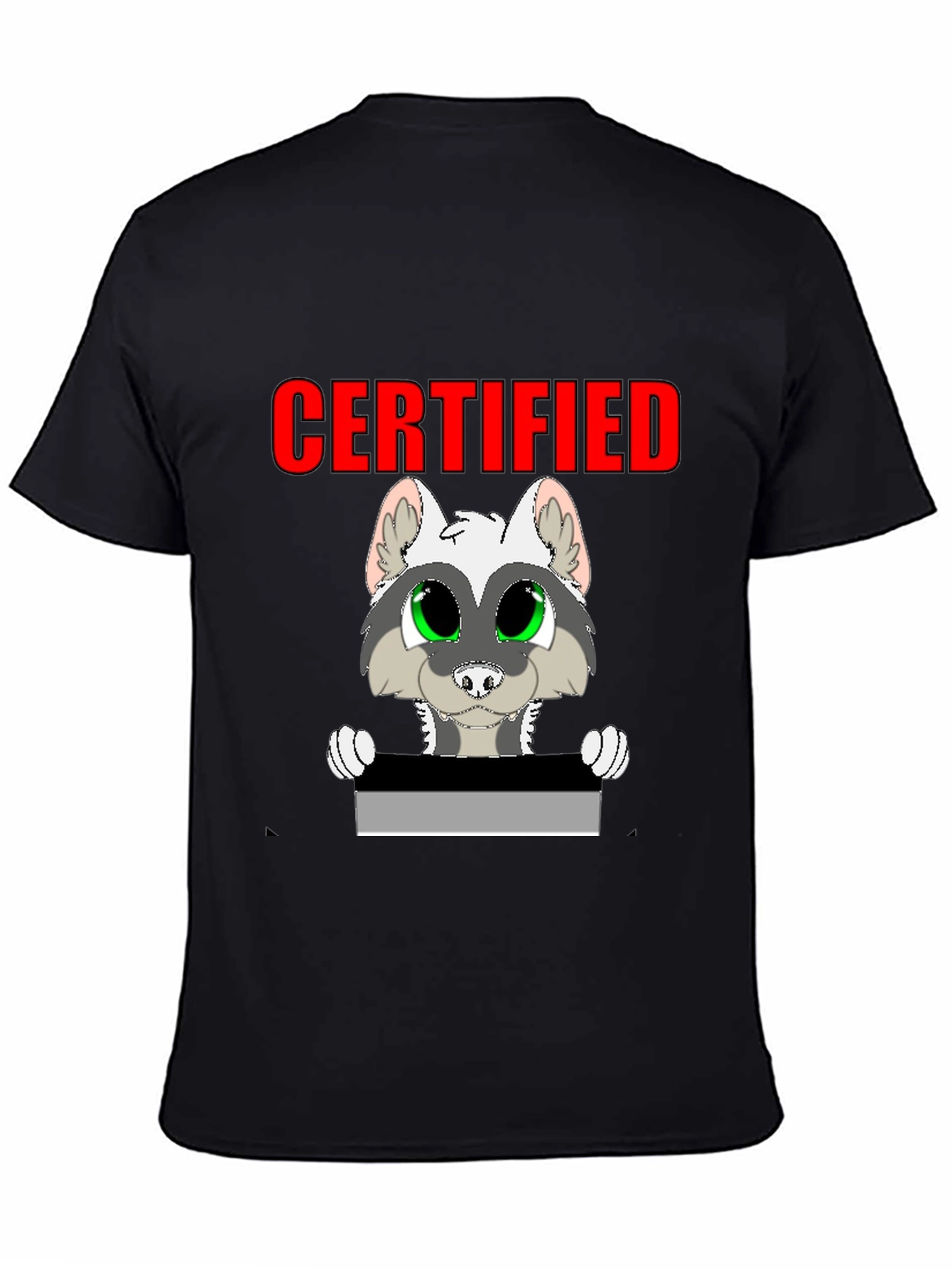 Certified Raccoon Graphic Tee - Black Cotton Blend
