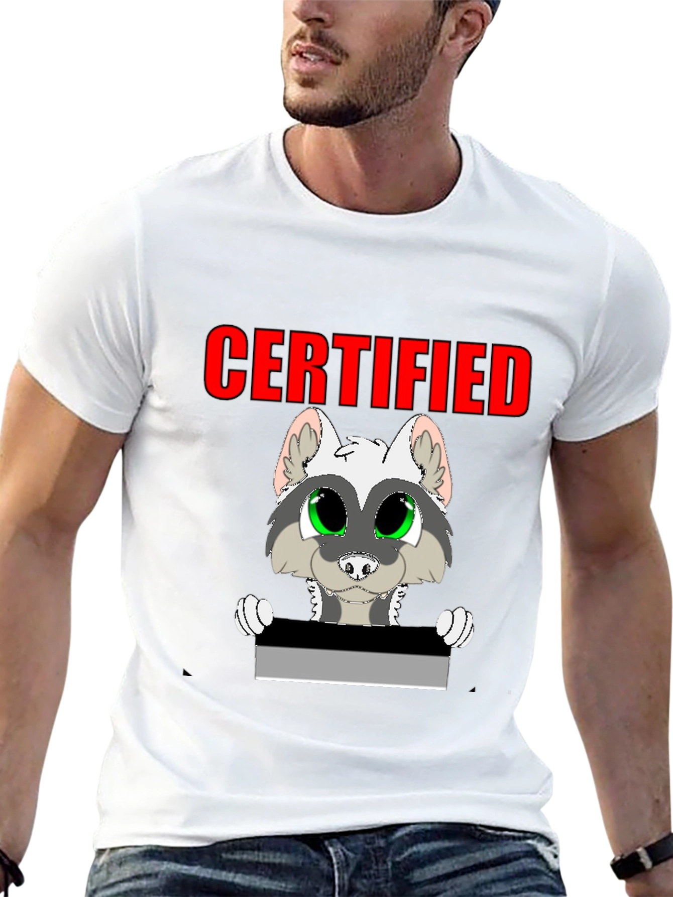 Certified Raccoon Graphic Tee - Black Cotton Blend