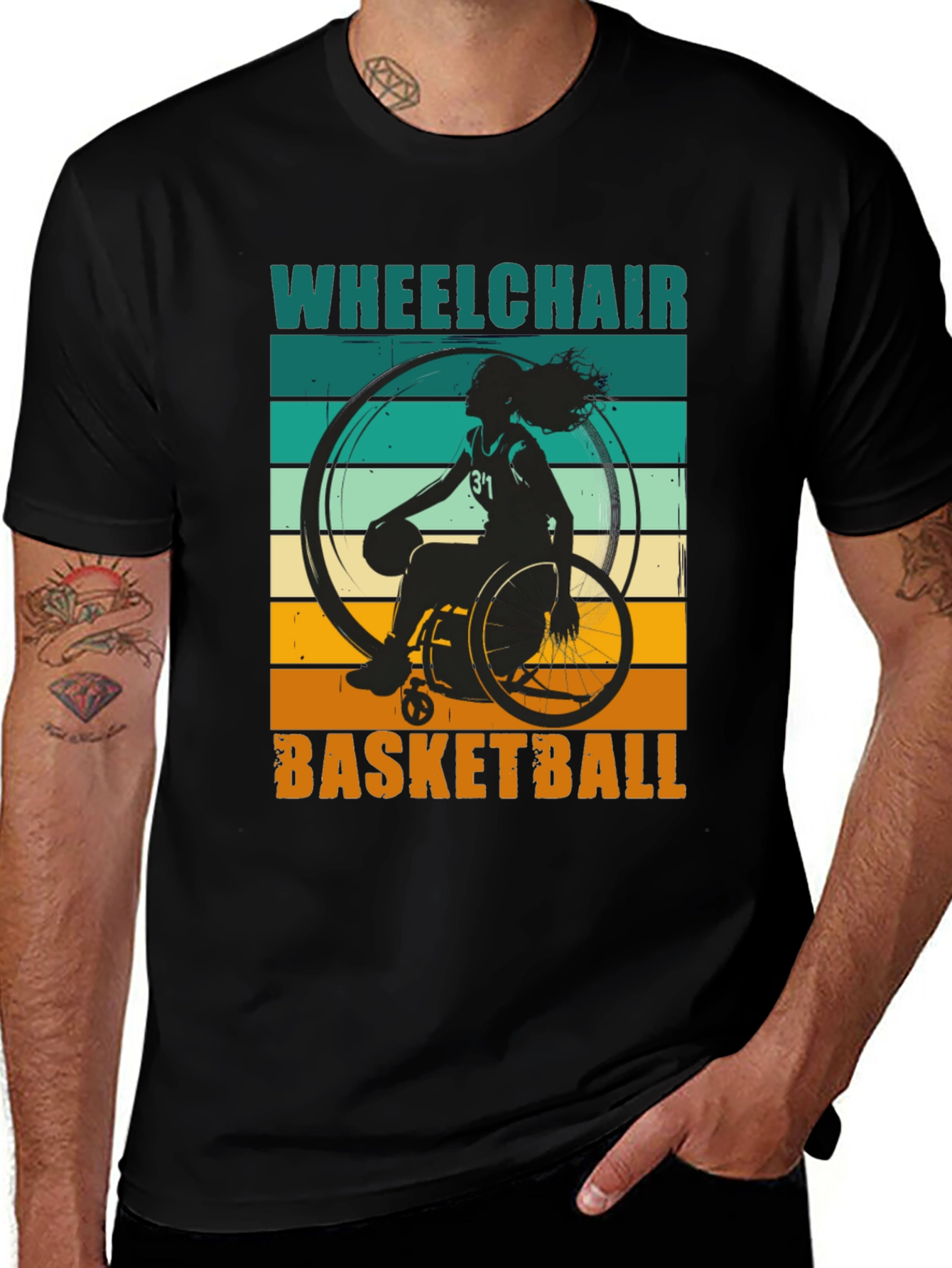 Wheelchair Basketball Graphic T-Shirt