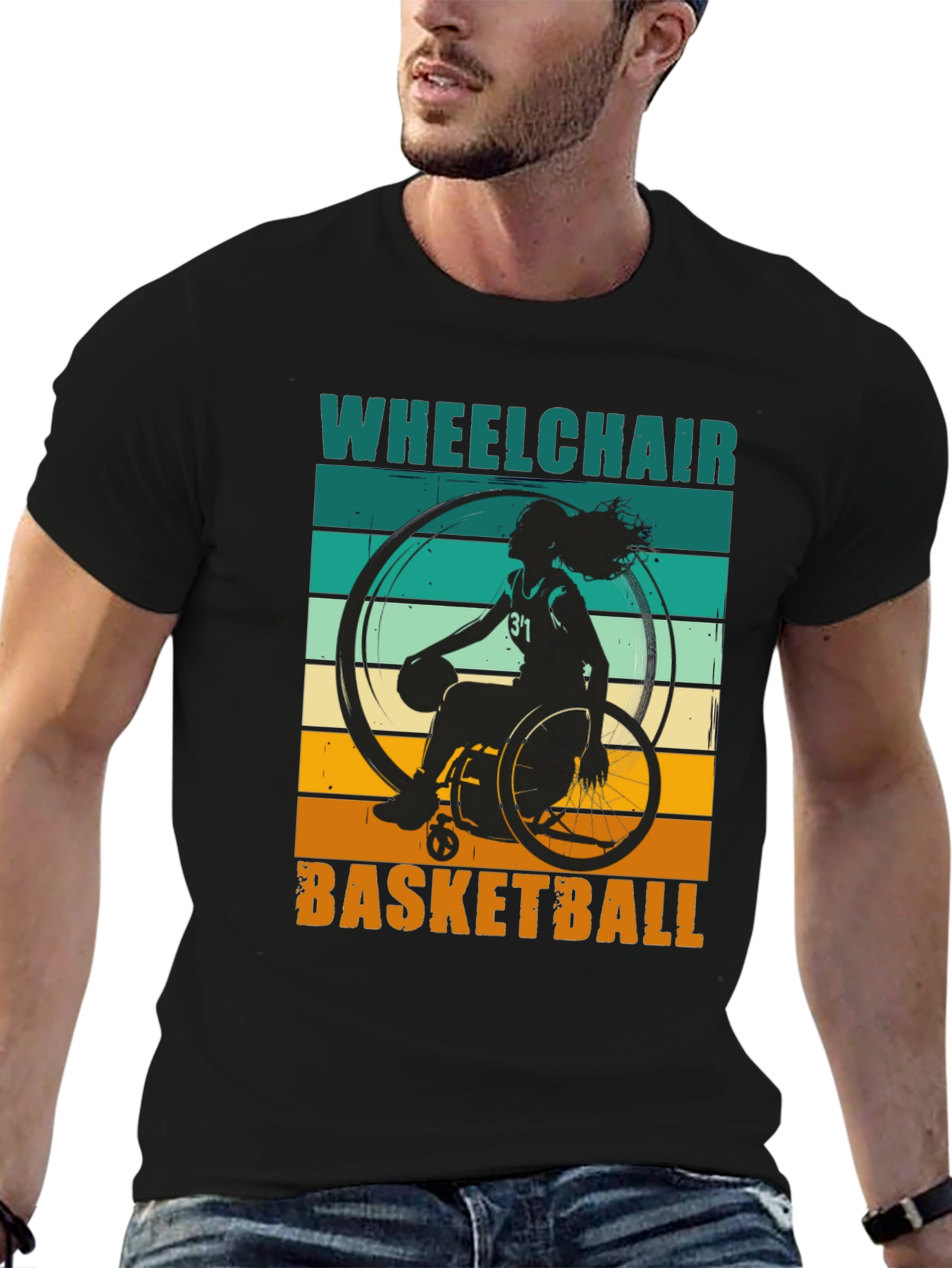 Wheelchair Basketball Graphic T-Shirt