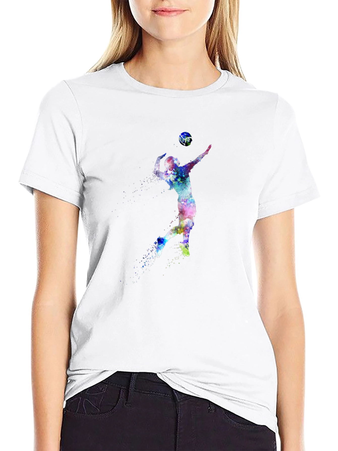 Volleyball Watercolor Graphic Tee