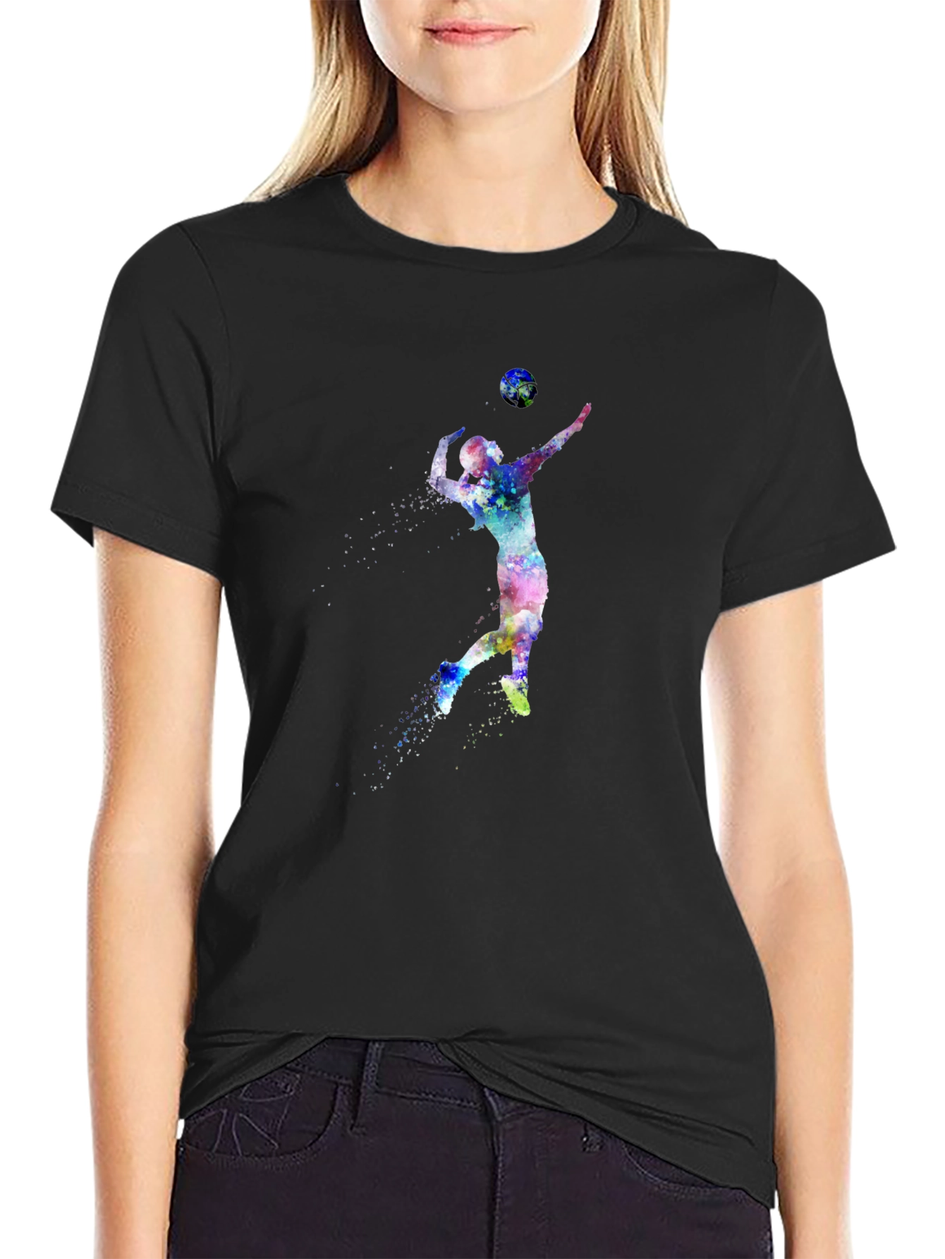 Volleyball Watercolor Graphic Tee