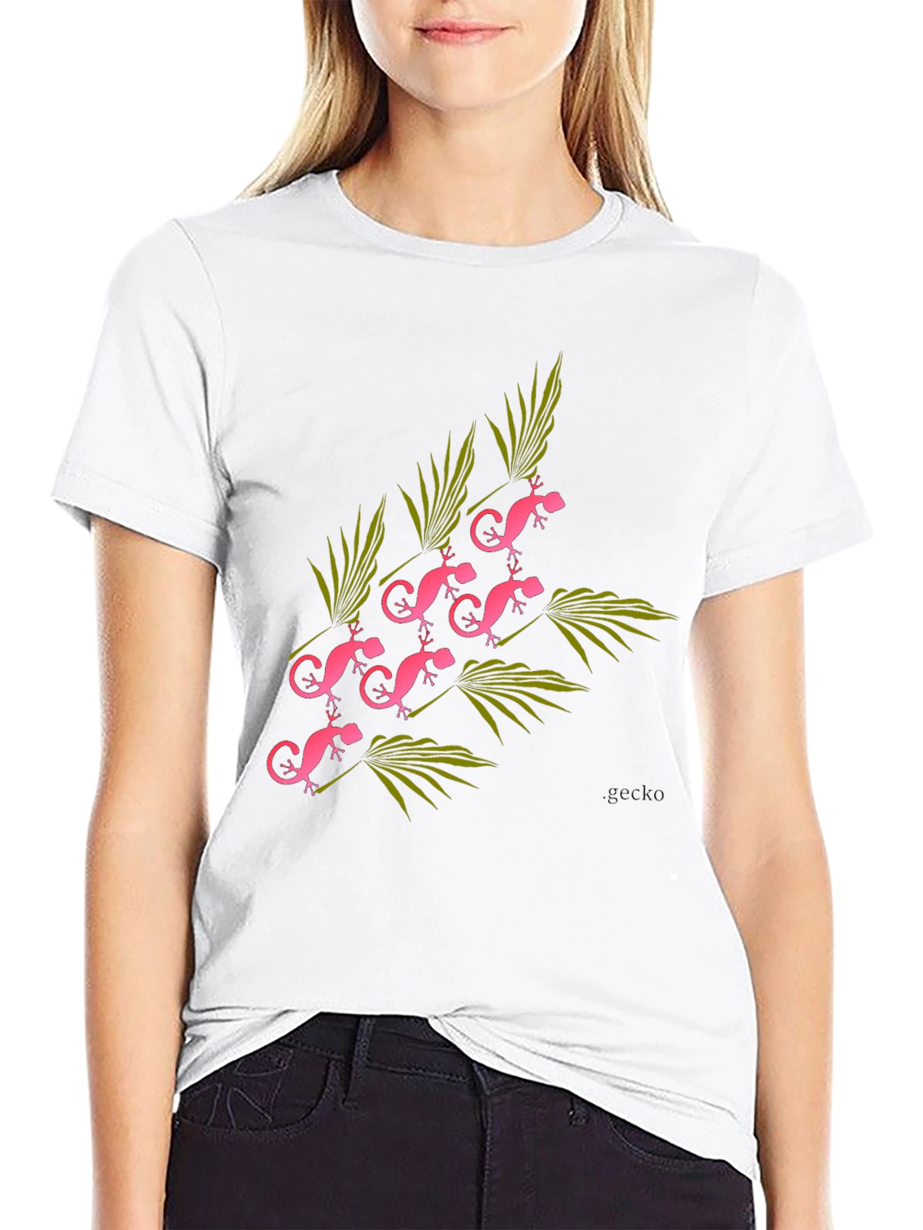 Pink Gecko Graphic Tee - Modern Style