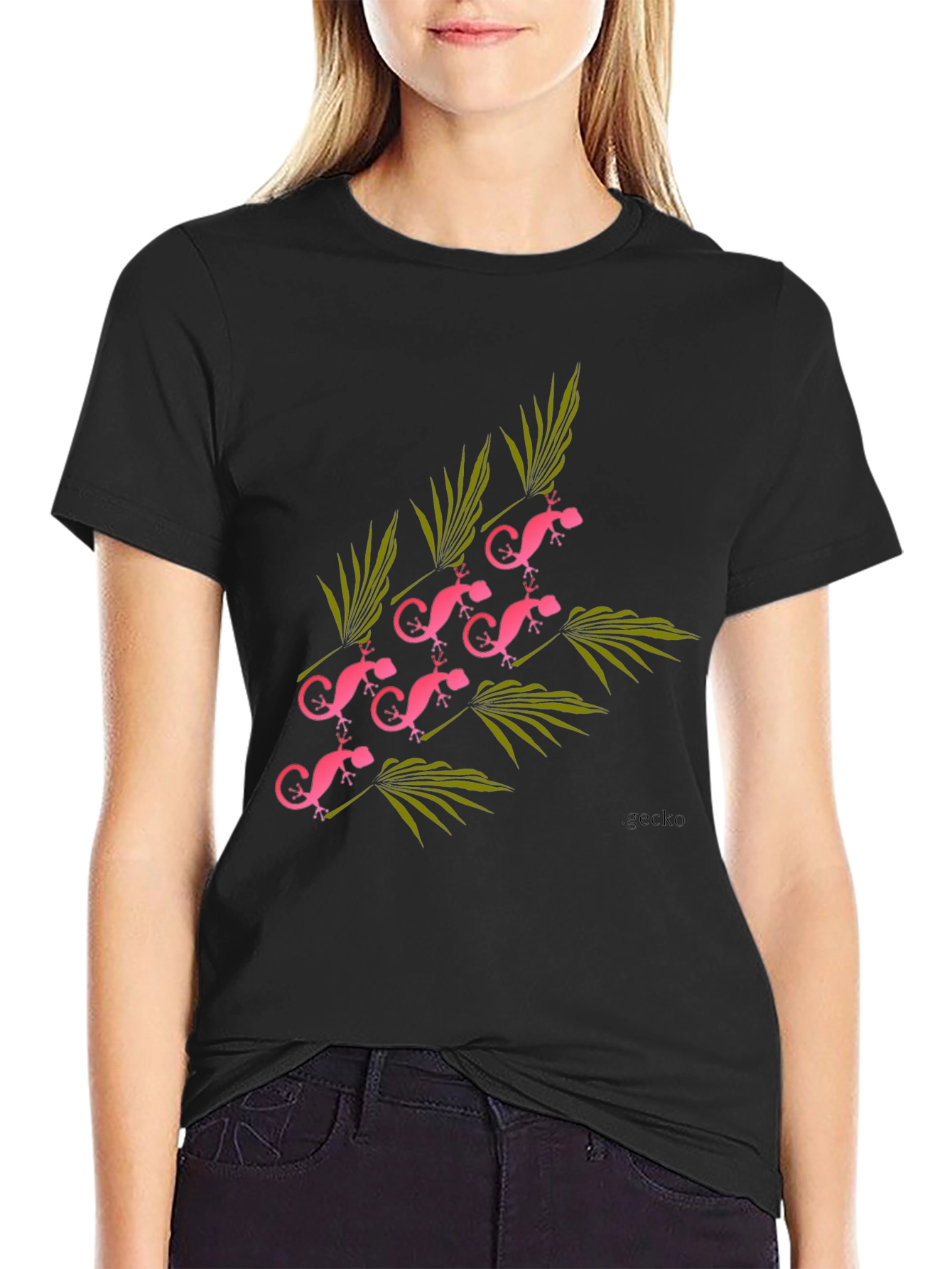 Pink Gecko Graphic Tee - Modern Style