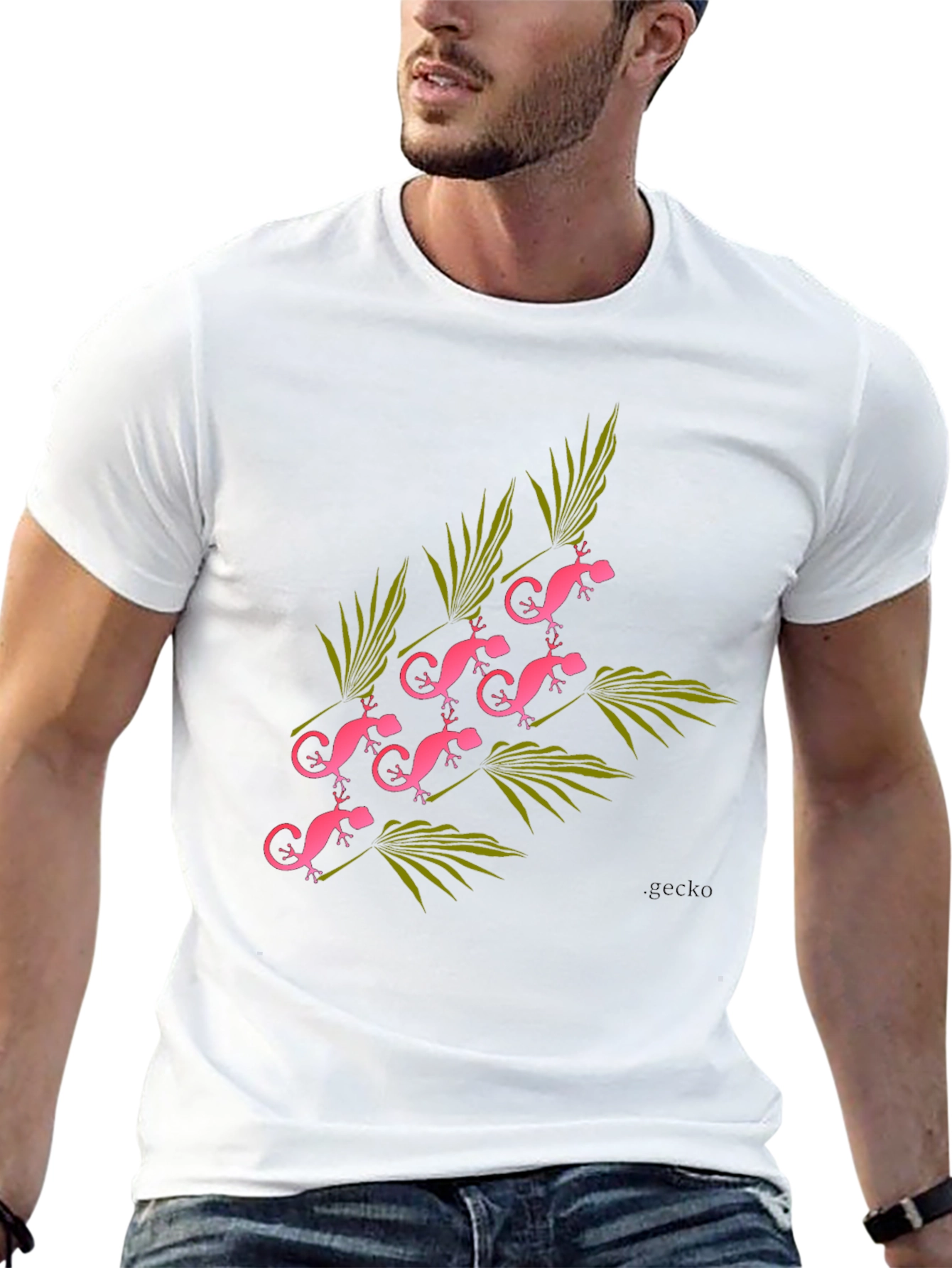 Pink Gecko Graphic Tee - Modern Style