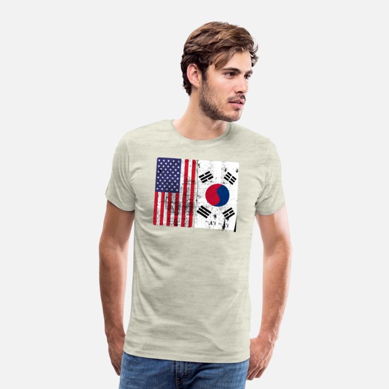 South Korean American Flag T shirt Korea Usa