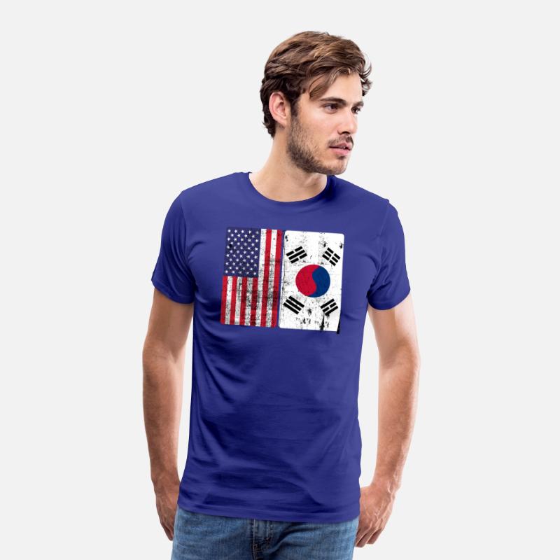 South Korean American Flag T shirt Korea Usa