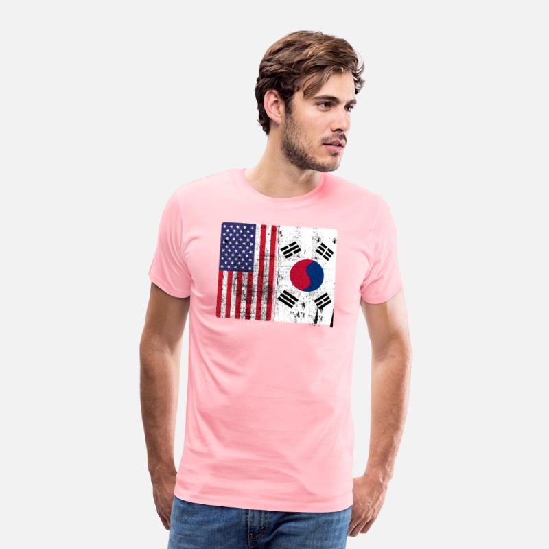 South Korean American Flag T shirt Korea Usa