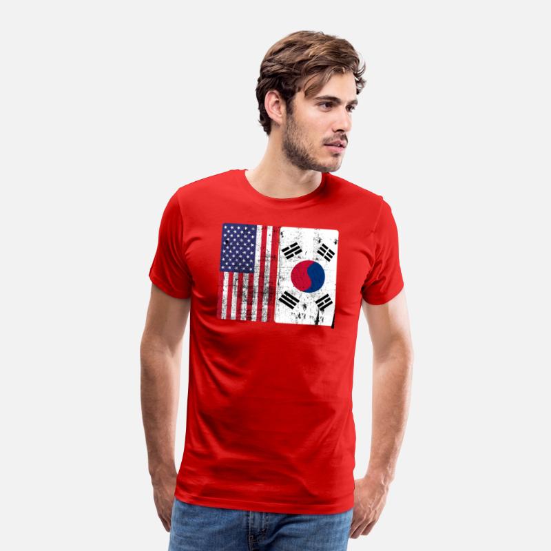 South Korean American Flag T shirt Korea Usa