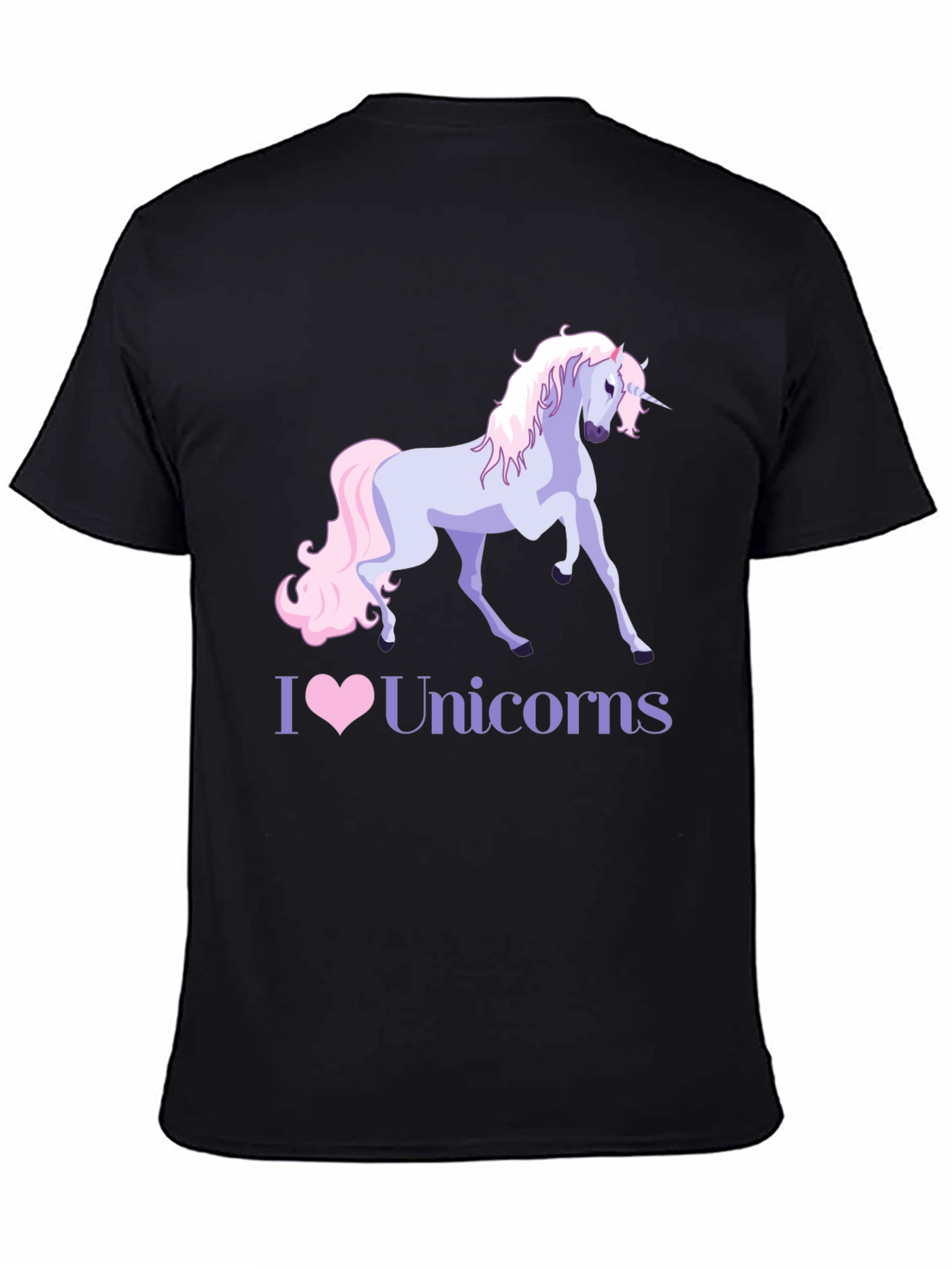 I Heart Unicorns Black T-Shirt
