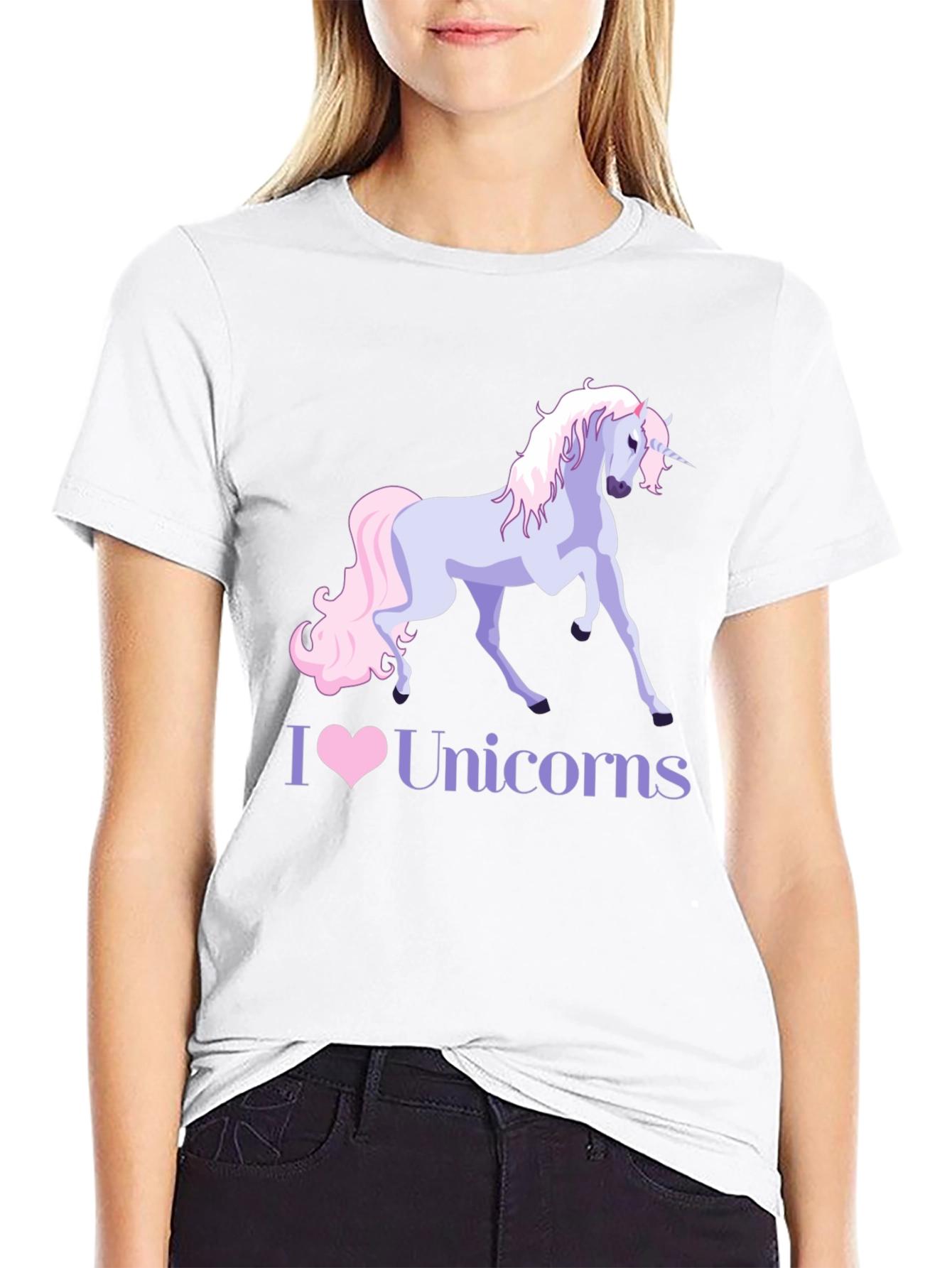 I Heart Unicorns Black T-Shirt