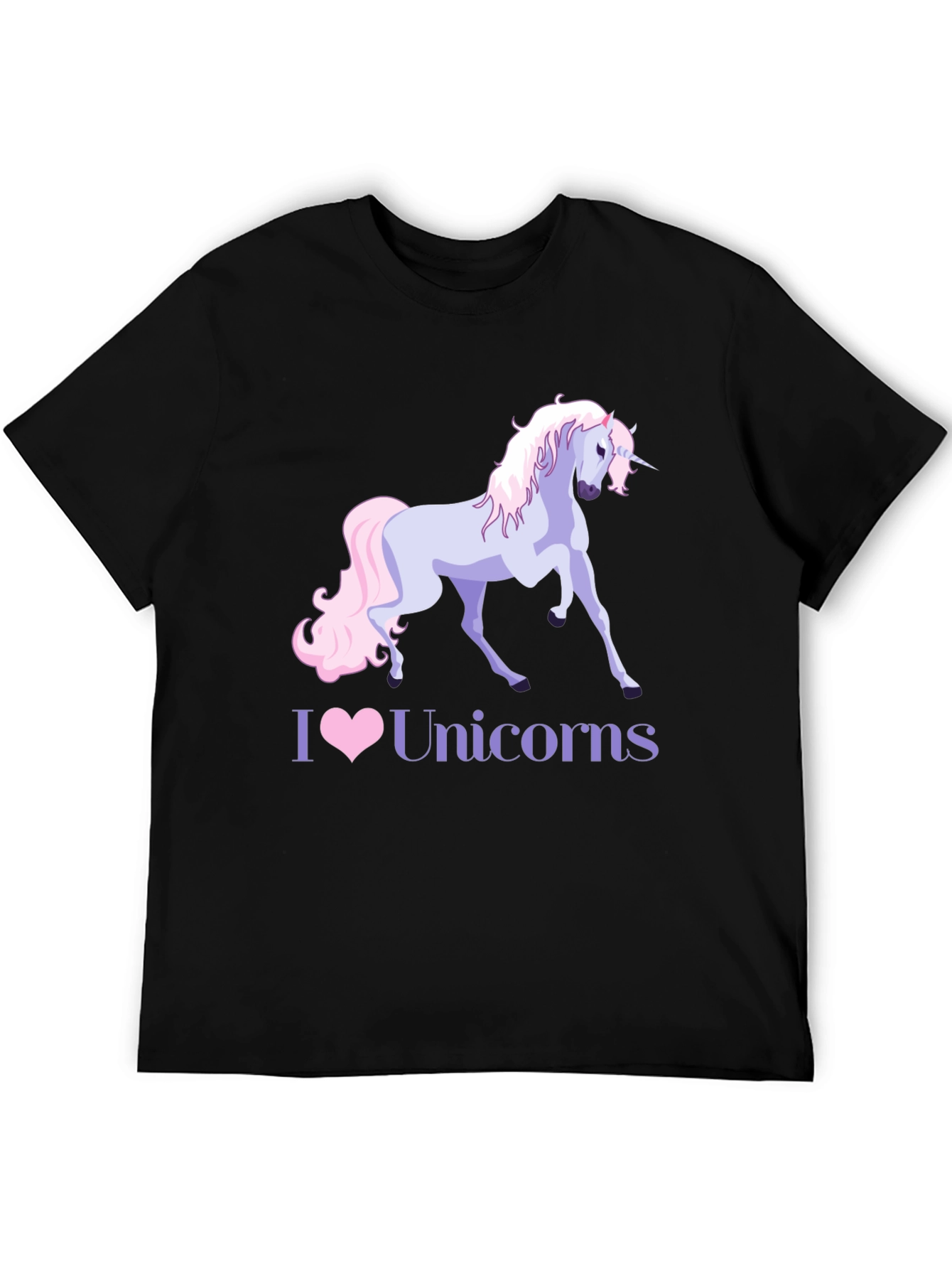 I Heart Unicorns Black T-Shirt