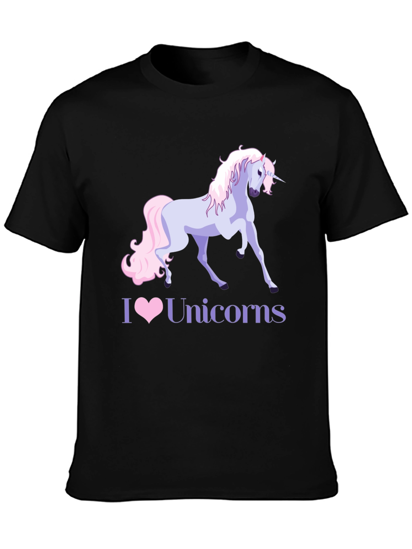 I Heart Unicorns Black T-Shirt