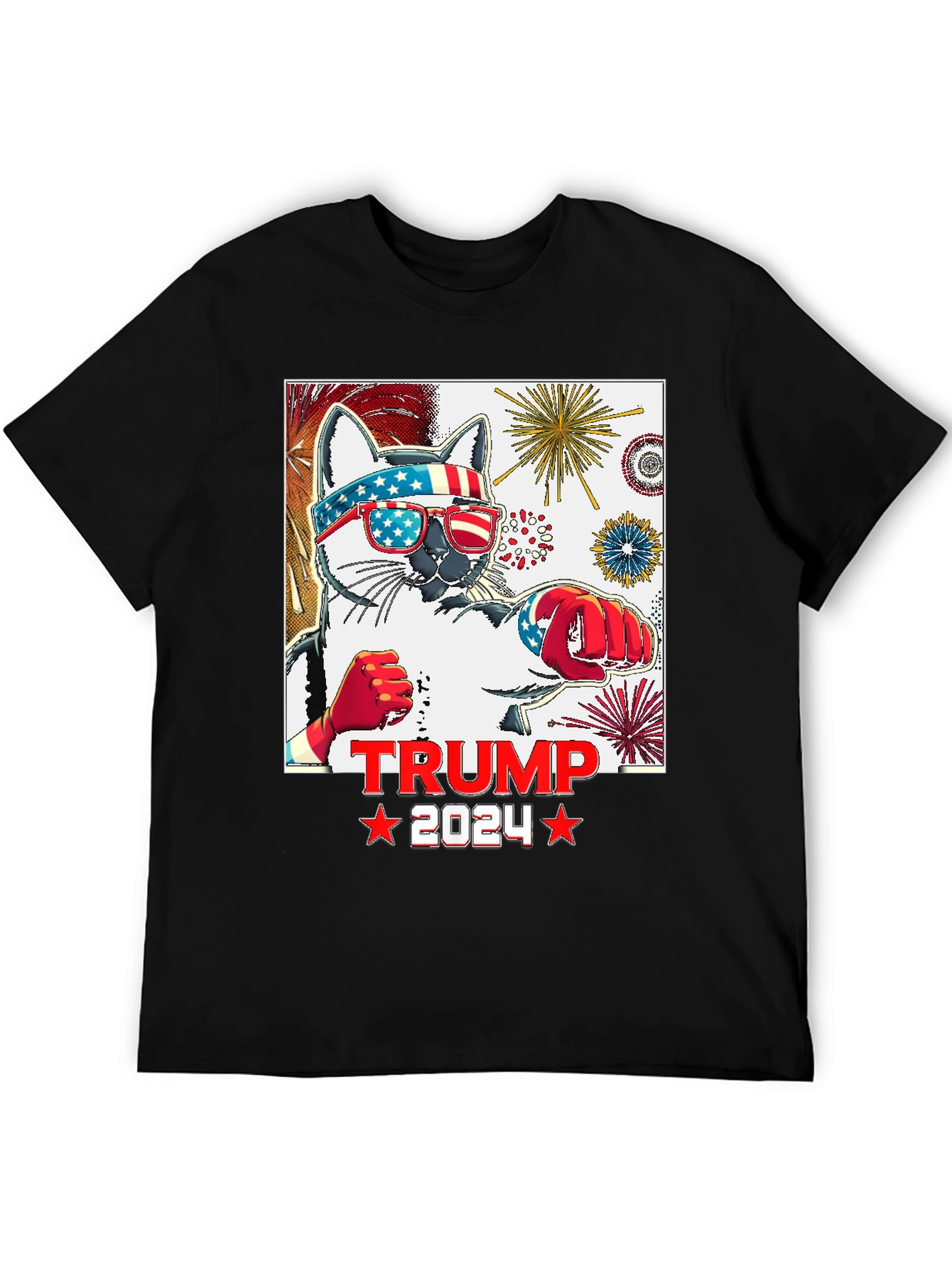 Trump 2024 Cat T-Shirt - Patriotic Apparel