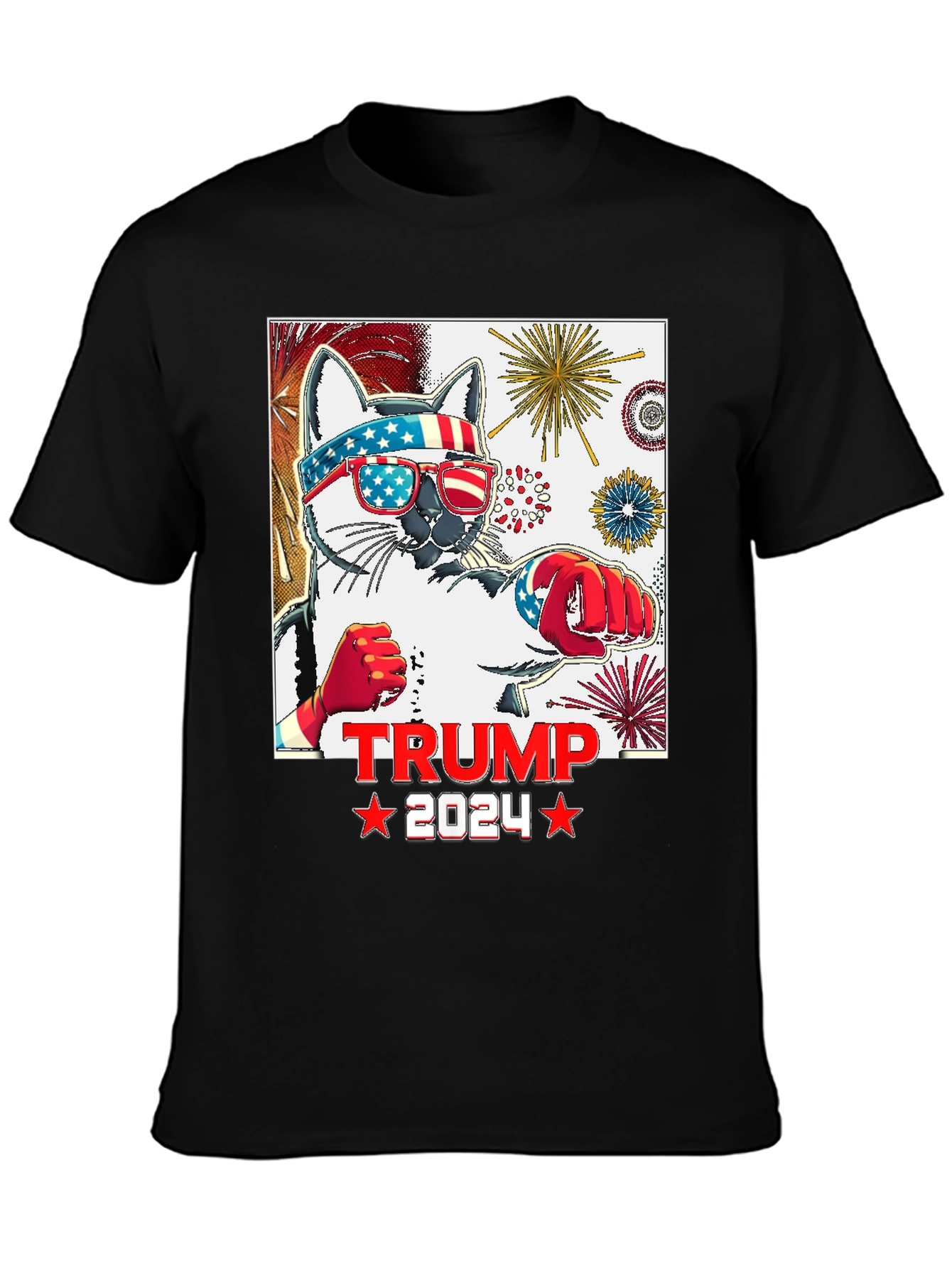 Trump 2024 Cat T-Shirt - Patriotic Apparel