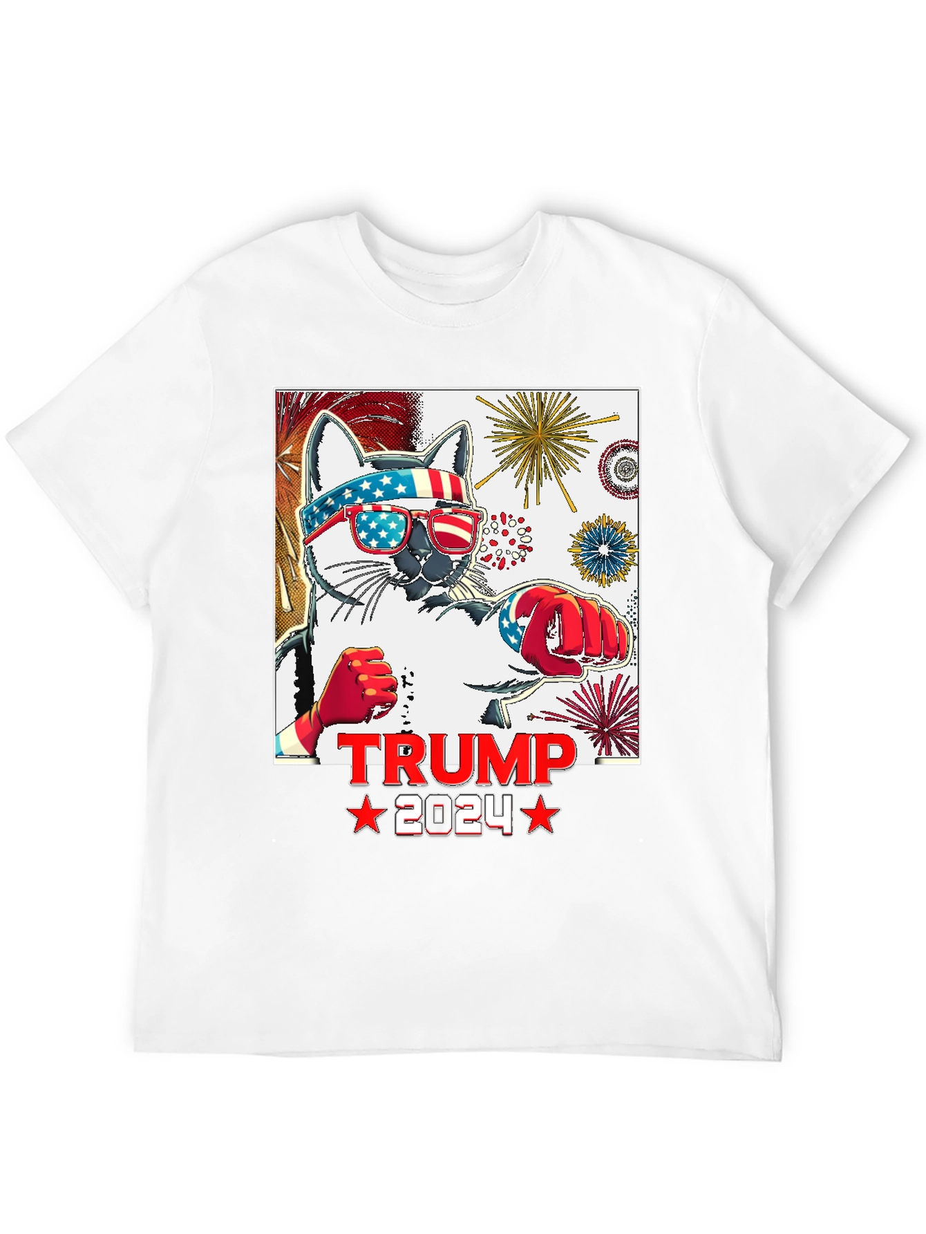 Trump 2024 Cat T-Shirt - Patriotic Apparel