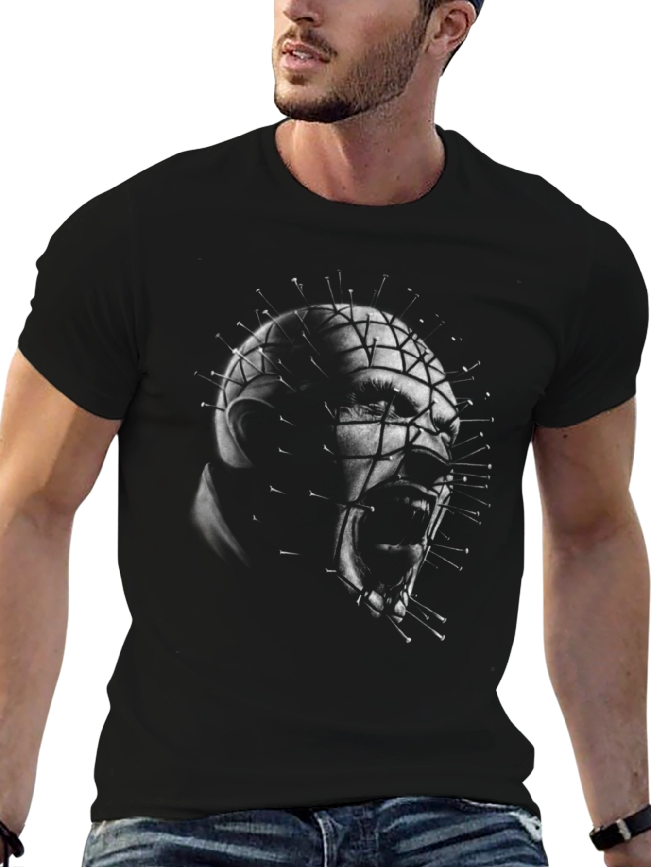 Horror Movie T-Shirt - Pinhead Graphic Print