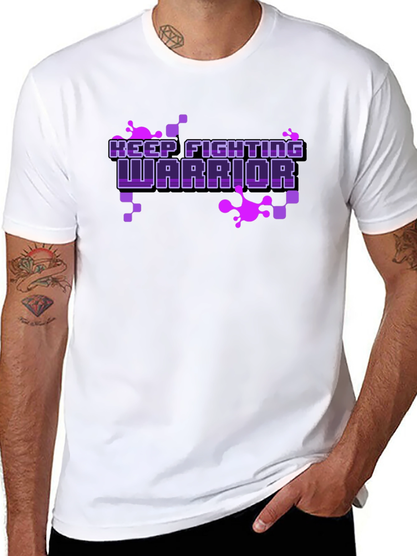 Keep Fighting Warrior Black Graphic Tee