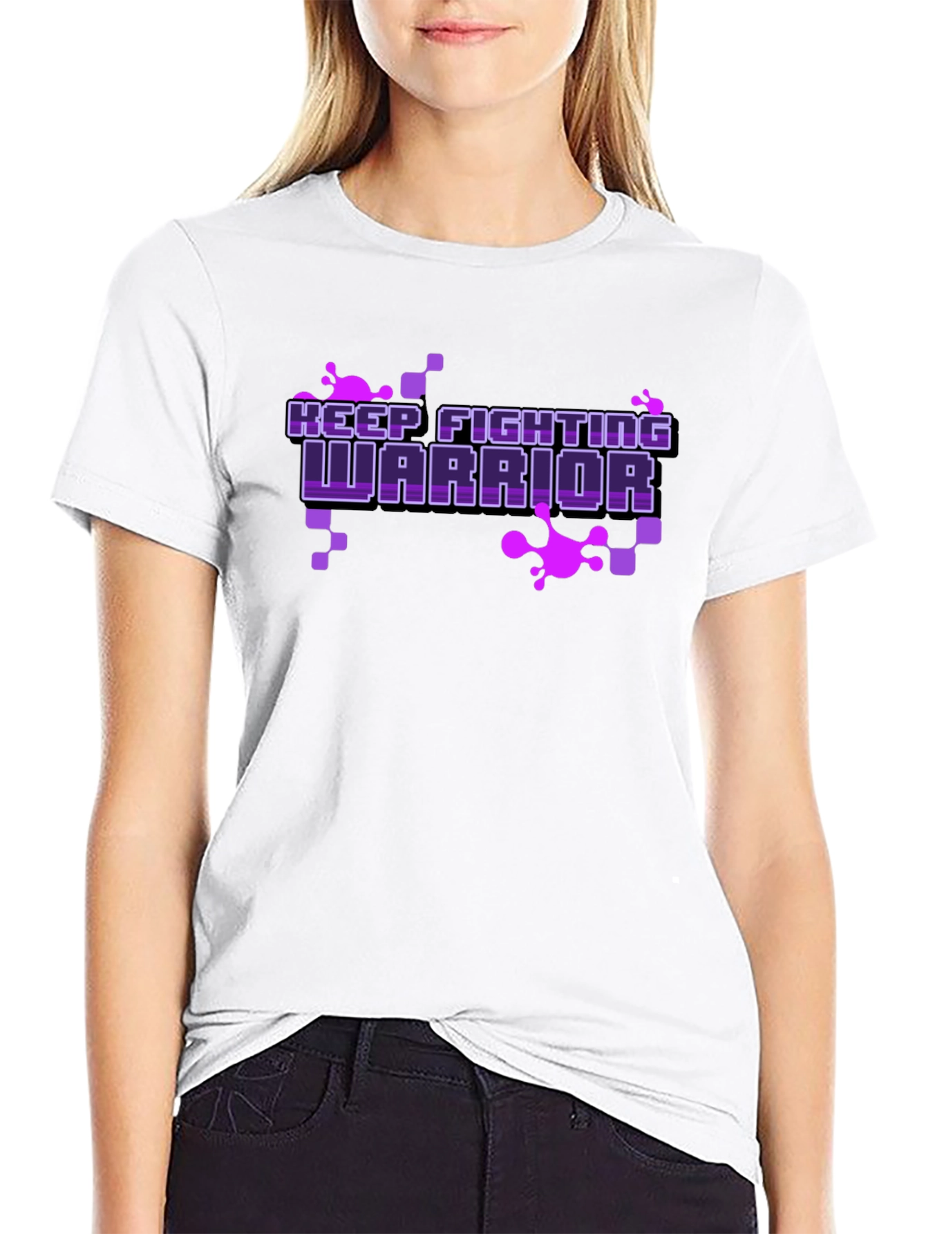 Keep Fighting Warrior Black Graphic Tee