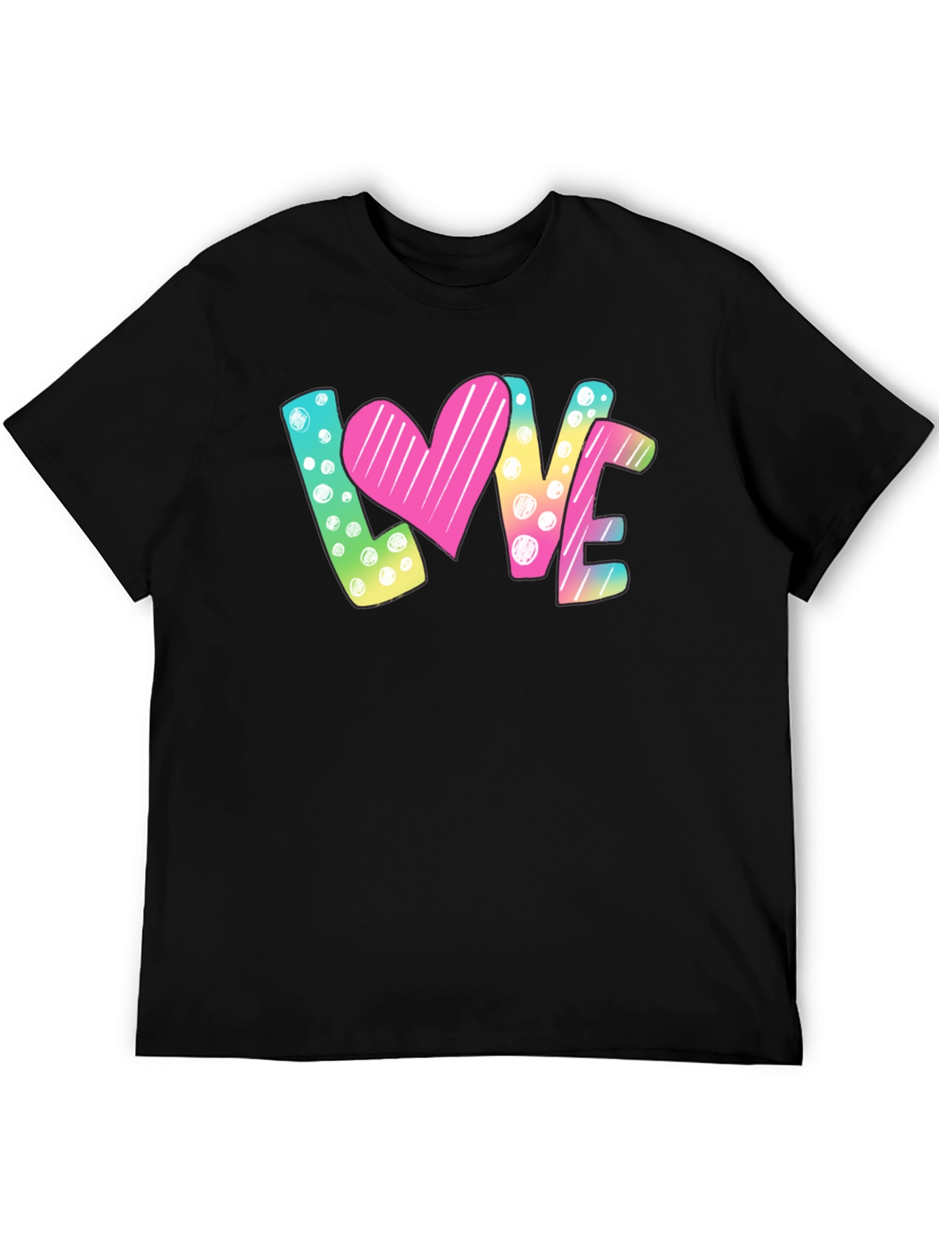 LOVE Graphic T-Shirt - Heart & Polka Dot Design