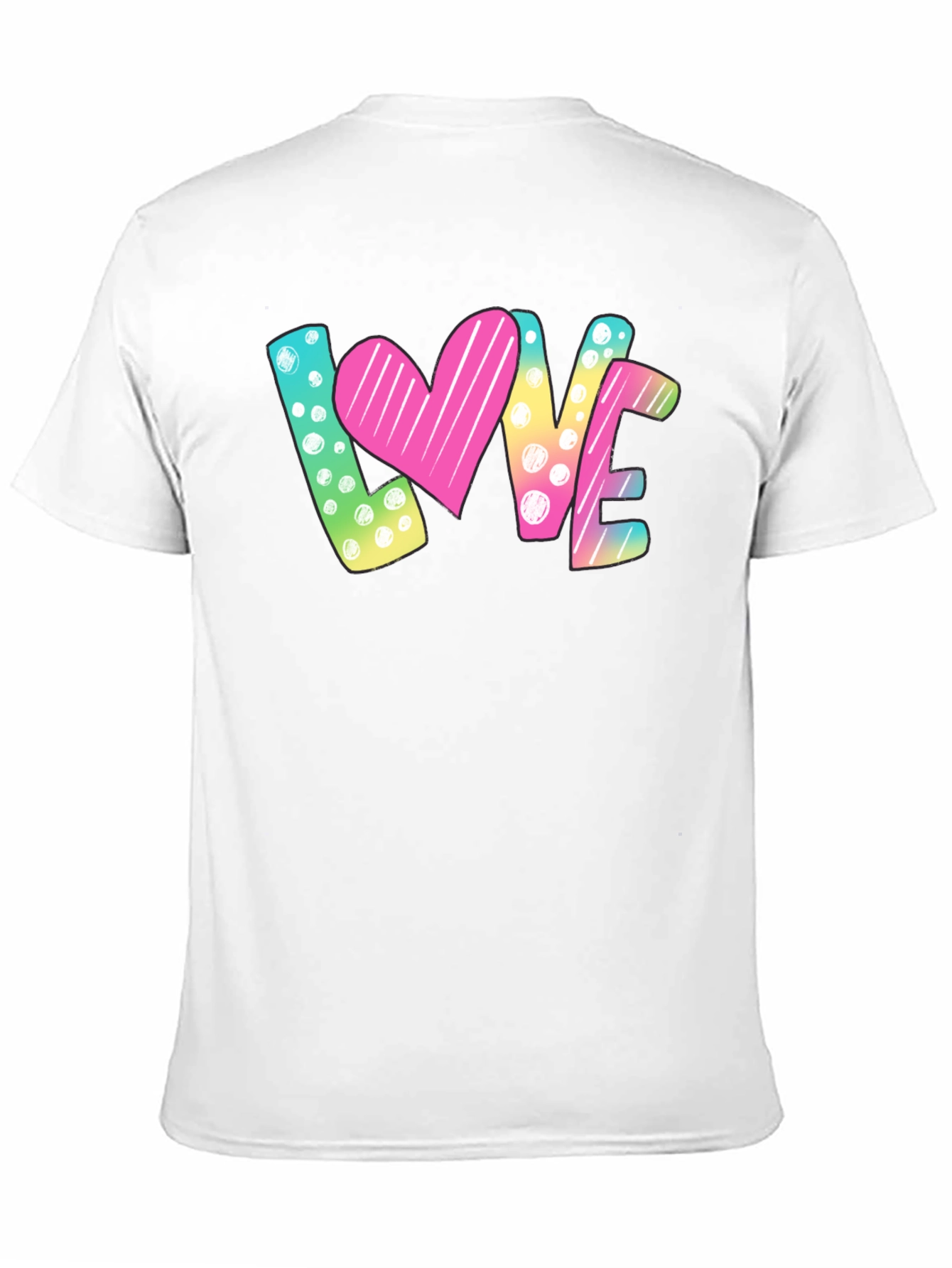 LOVE Graphic T-Shirt - Heart & Polka Dot Design