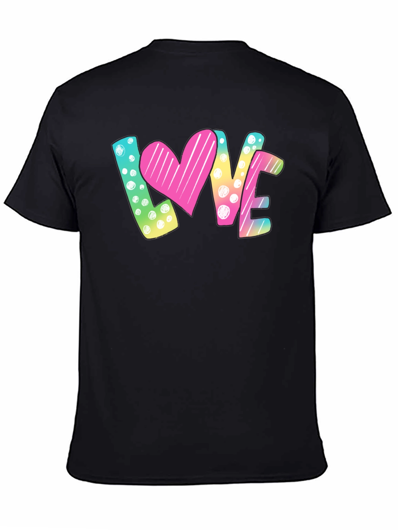 LOVE Graphic T-Shirt - Heart & Polka Dot Design