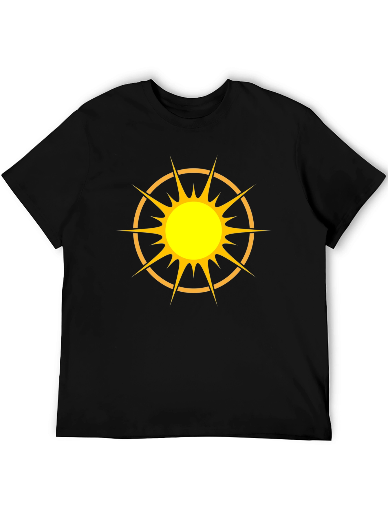Graphic Sun Tee - Mens Black Cotton T-Shirt