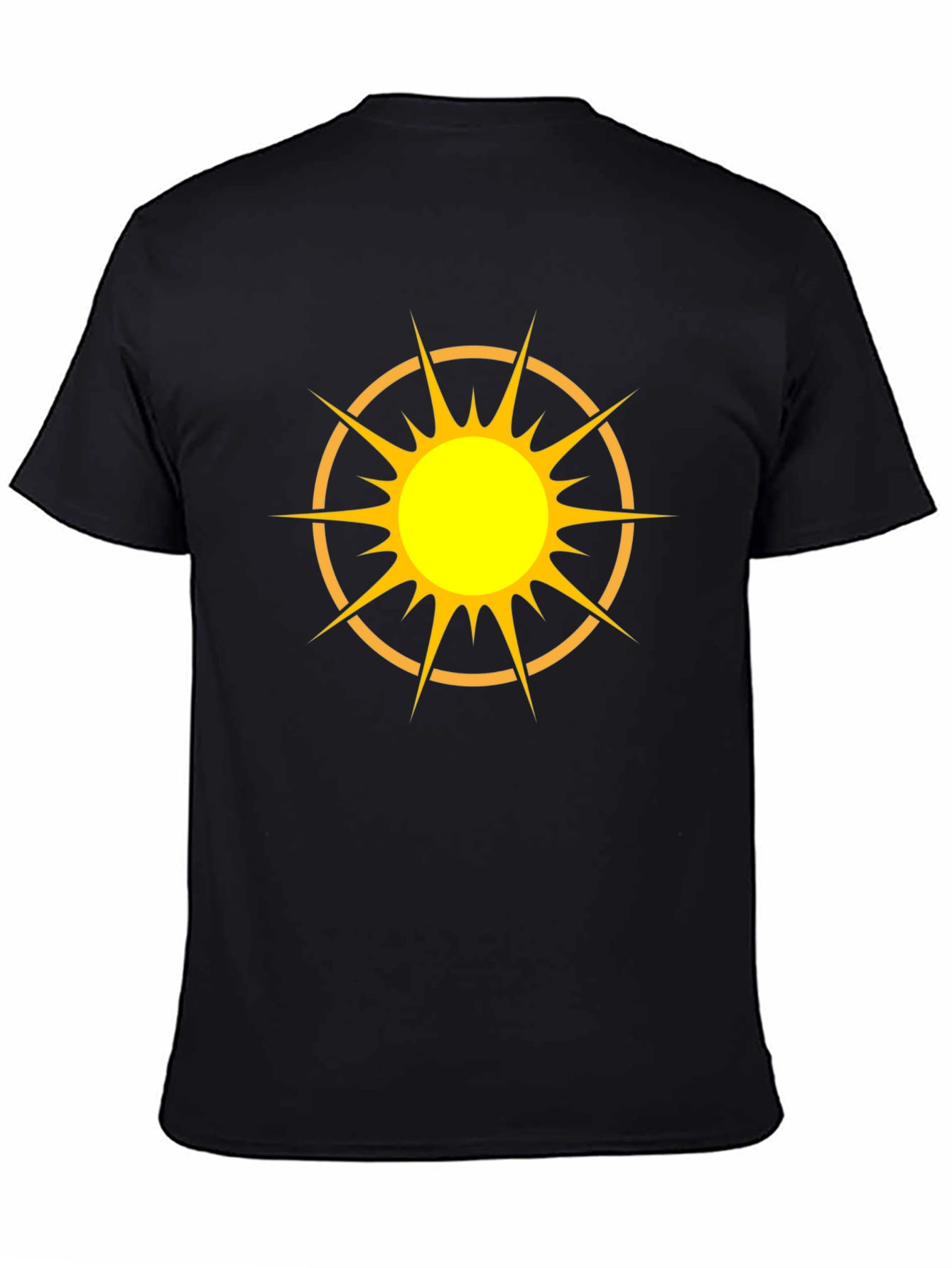 Graphic Sun Tee - Mens Black Cotton T-Shirt