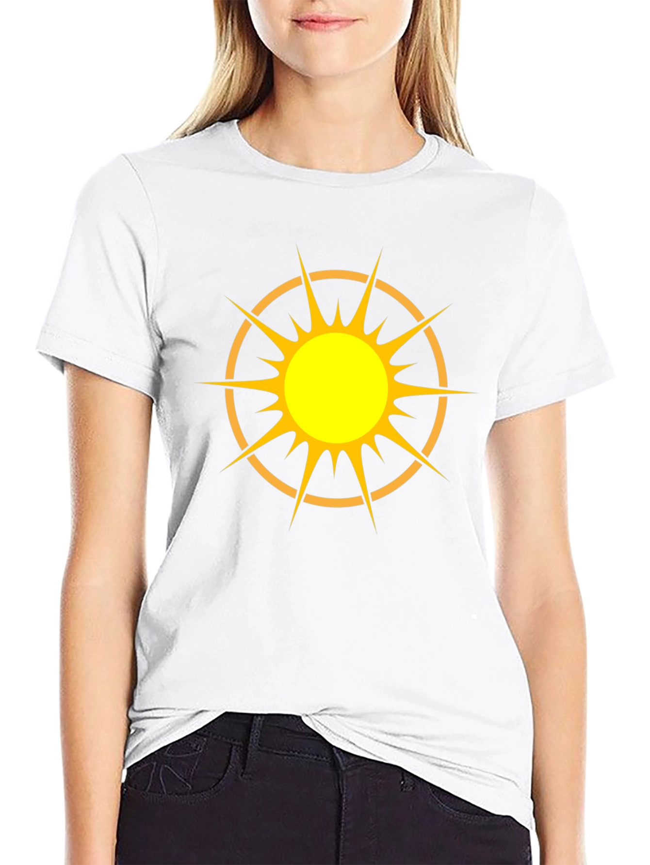 Graphic Sun Tee - Mens Black Cotton T-Shirt