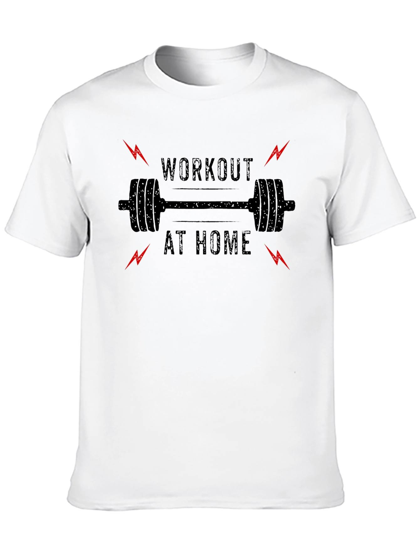 Workout at Home Black Graphic T-Shirt