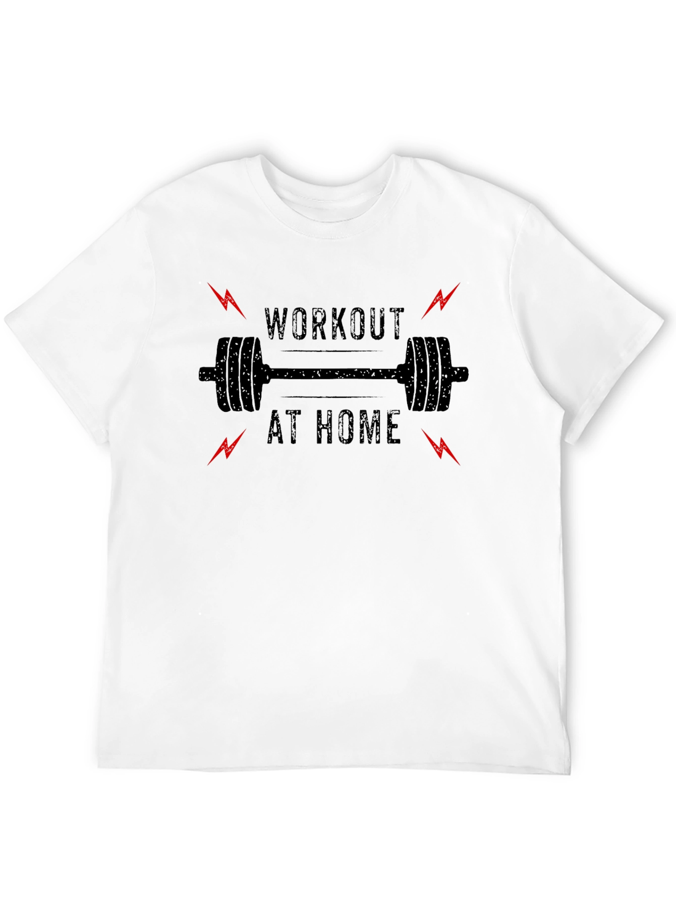 Workout at Home Black Graphic T-Shirt