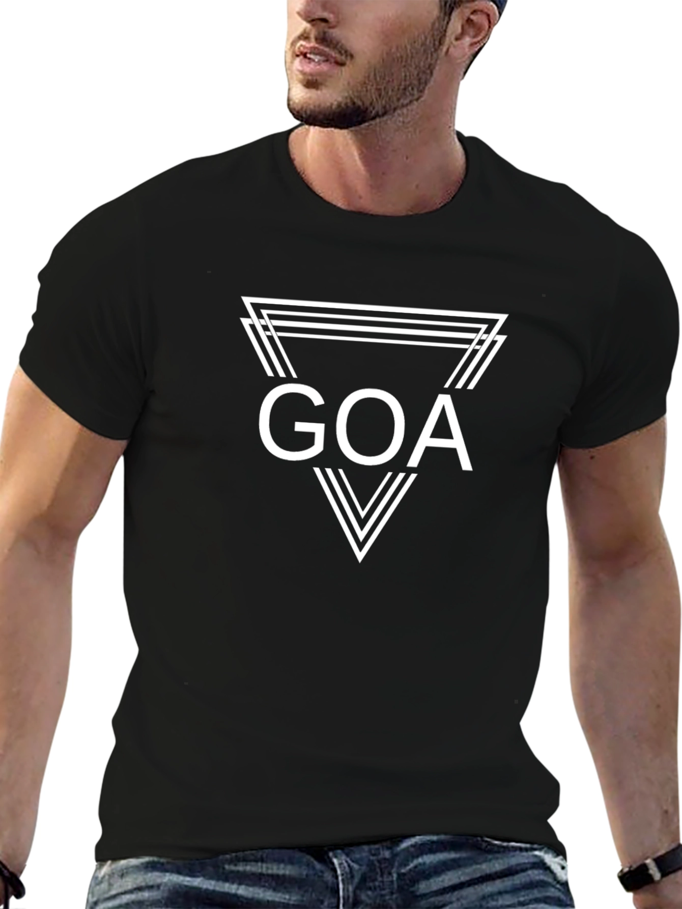Mens Black GOA Triangle Graphic Tee