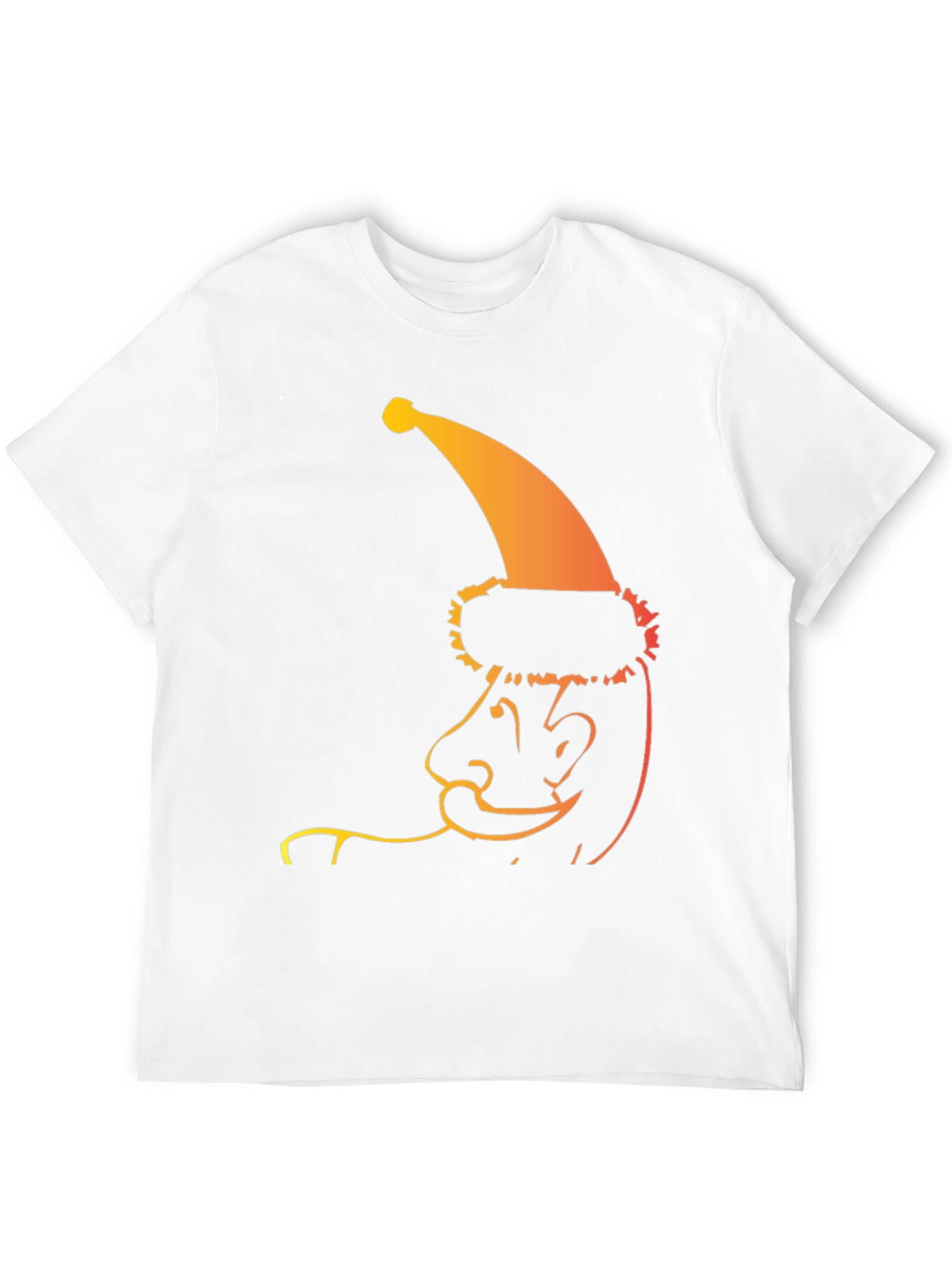 Cool Santa Line Art Black T-Shirt