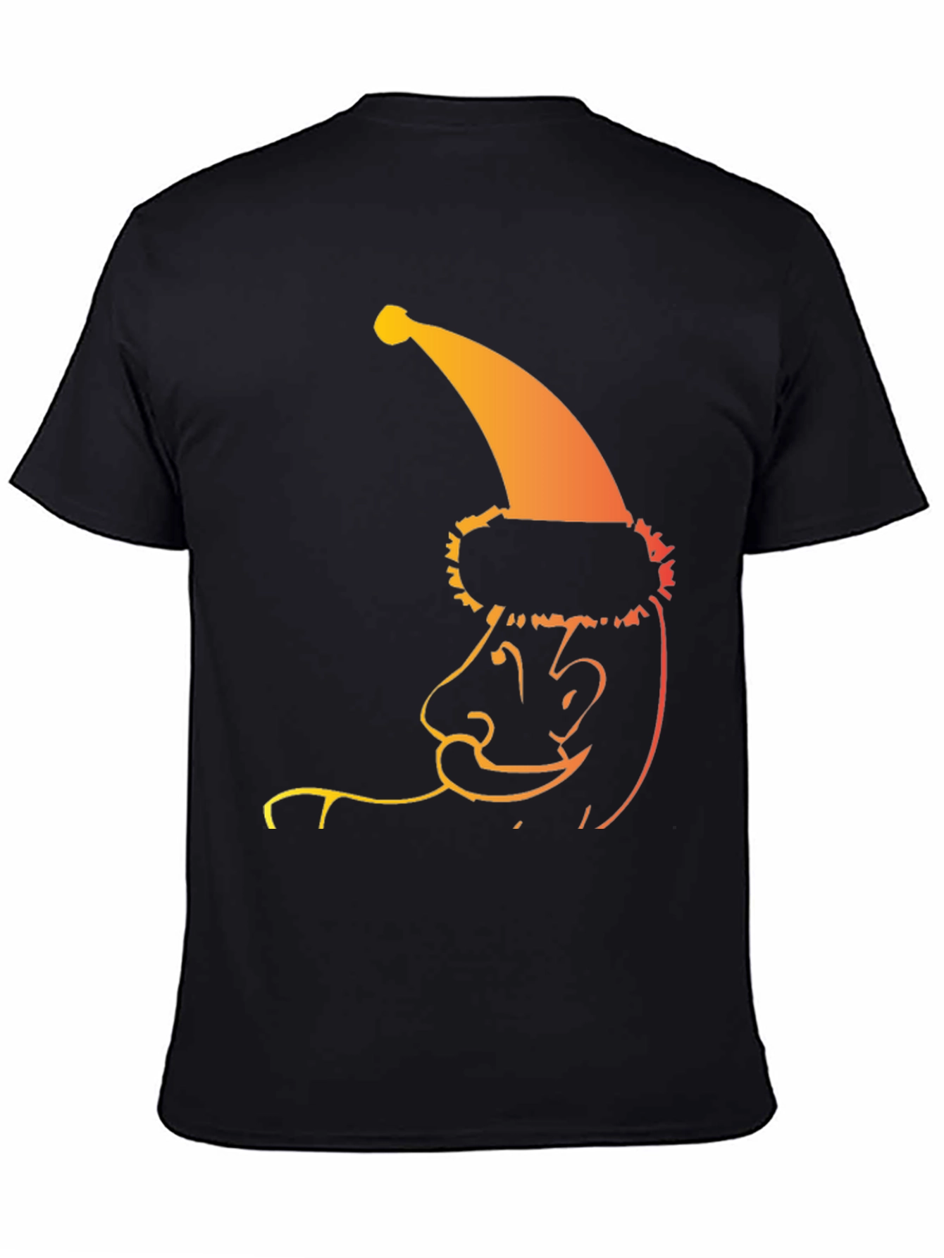 Cool Santa Line Art Black T-Shirt