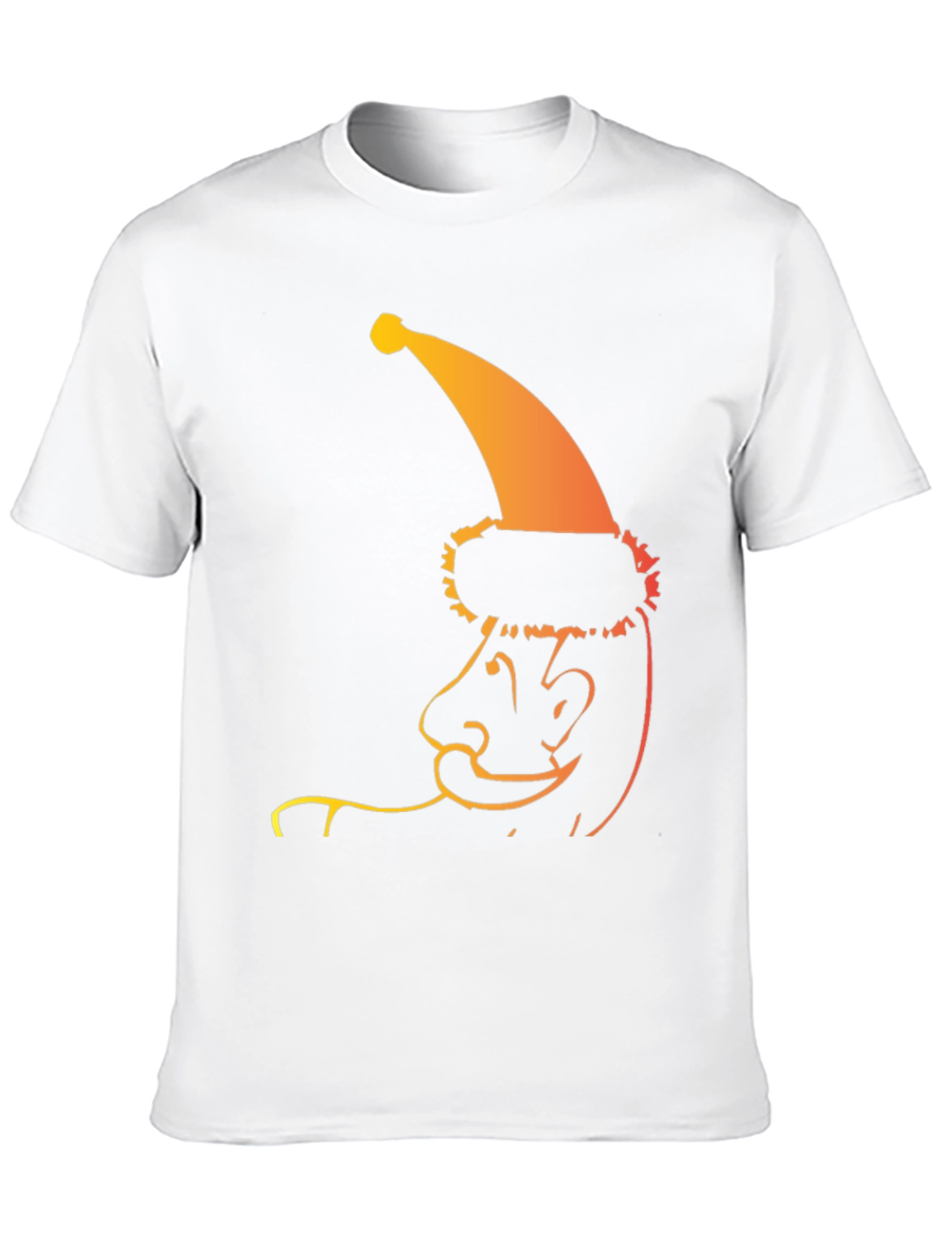 Cool Santa Line Art Black T-Shirt