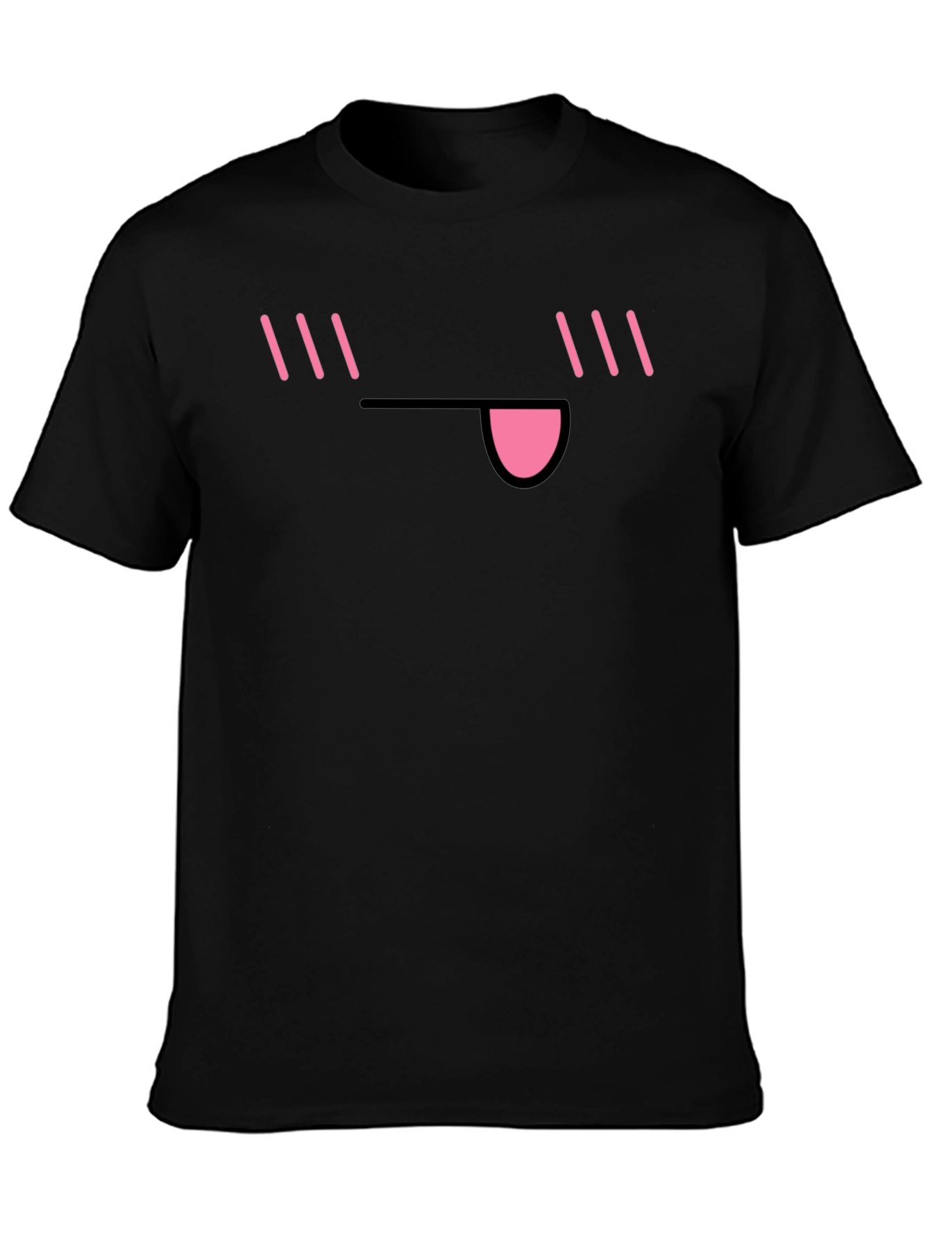 Fun Anime Face Black T-Shirt