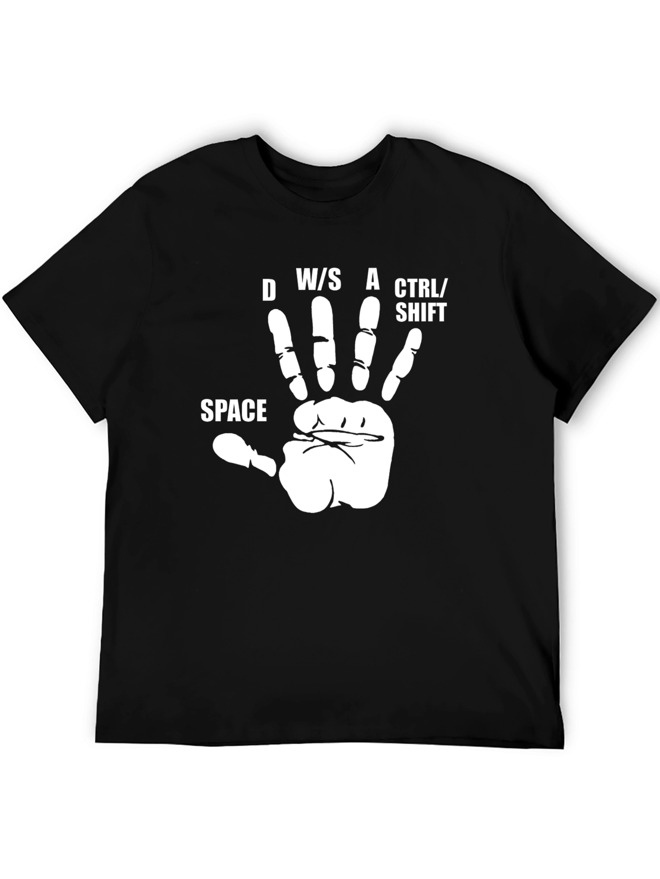 Gamer Hand Keyboard Black T-Shirt